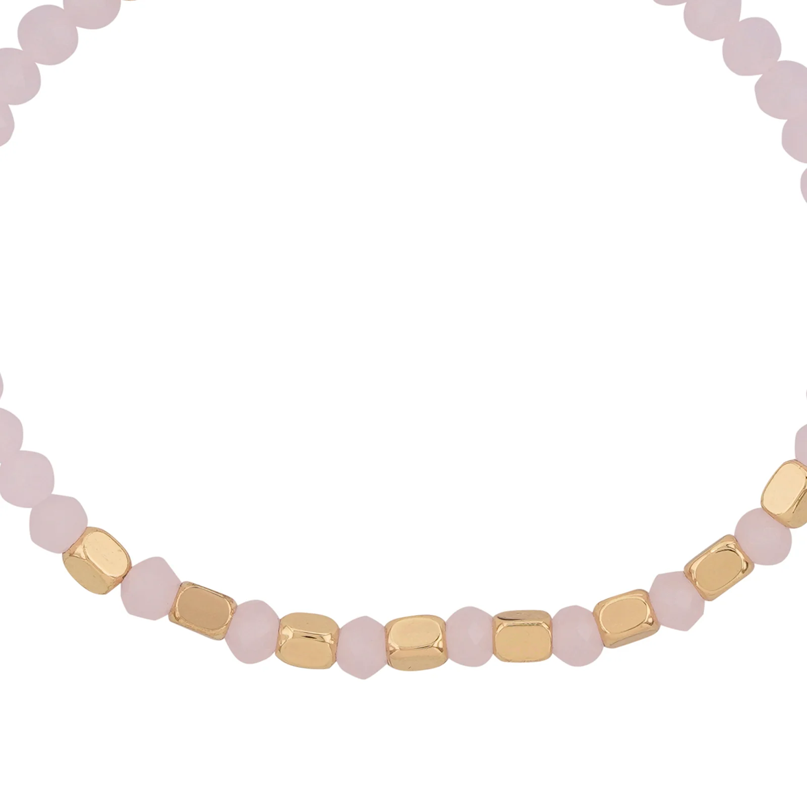False God Baby Pink And Gold Beaded Bracelet - Image 3