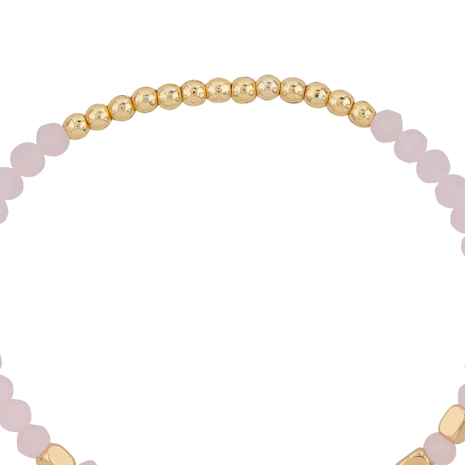False God Baby Pink And Gold Beaded Bracelet - Image 4