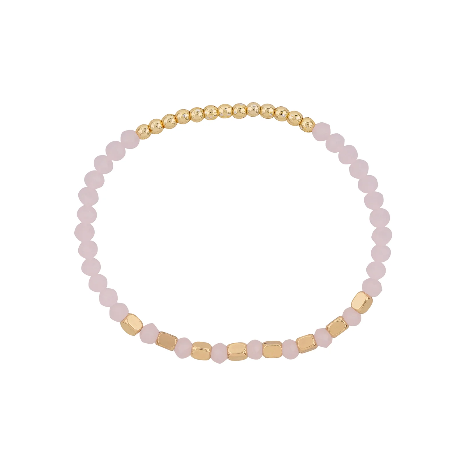 False God Baby Pink And Gold Beaded Bracelet - Image 5