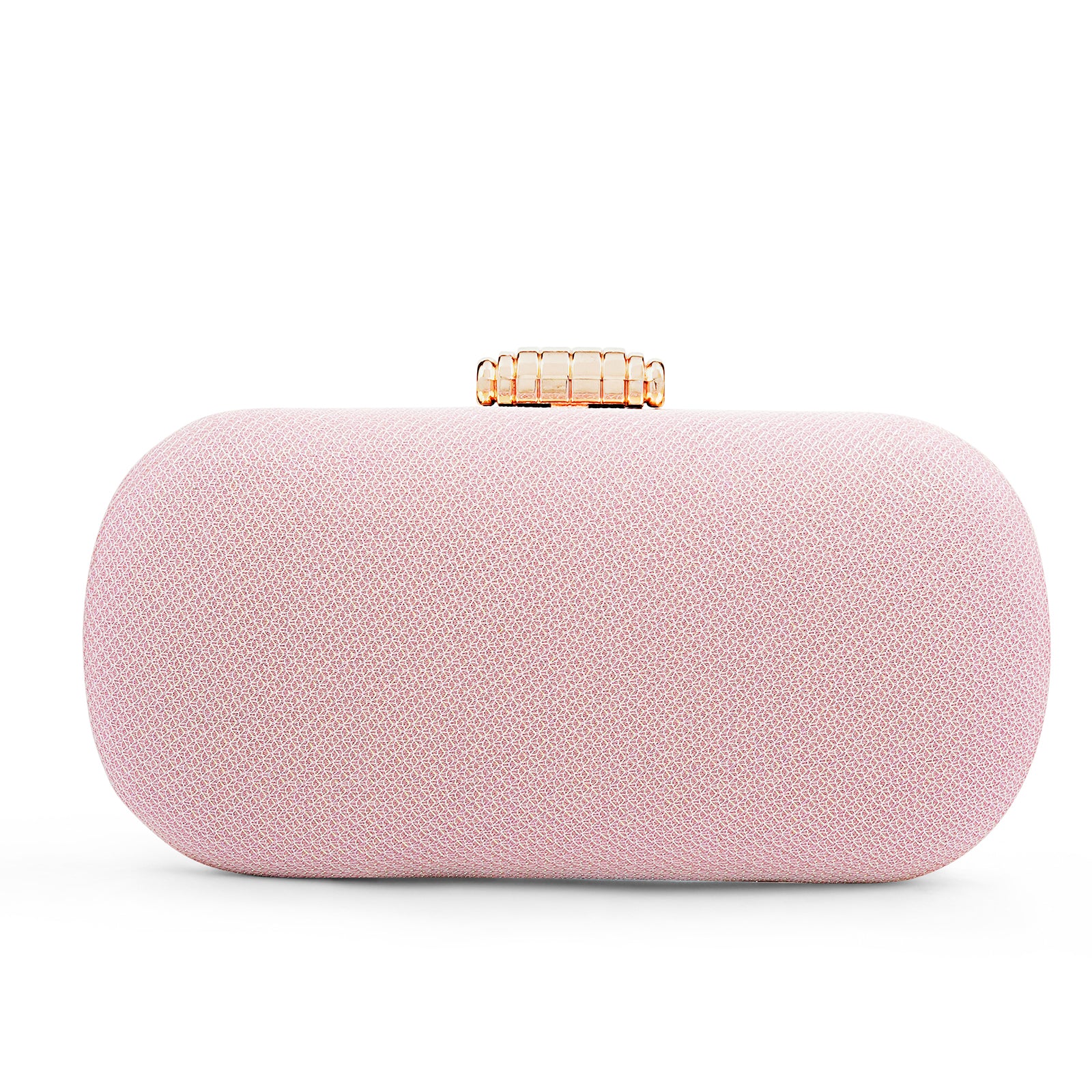 Farrah Shimmery Pink Metallic Clutch - Image 5