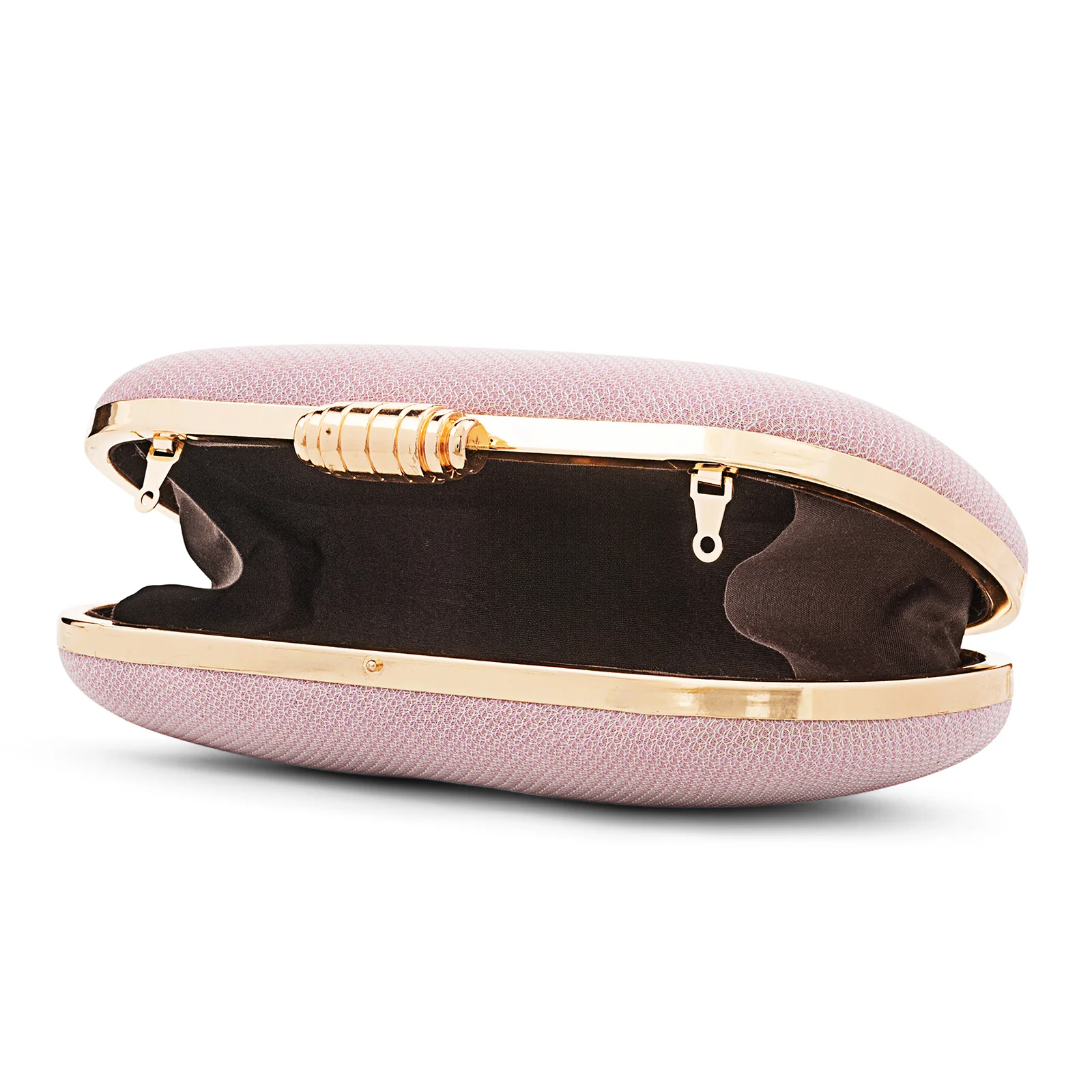 Farrah Shimmery Pink Metallic Clutch - Image 7