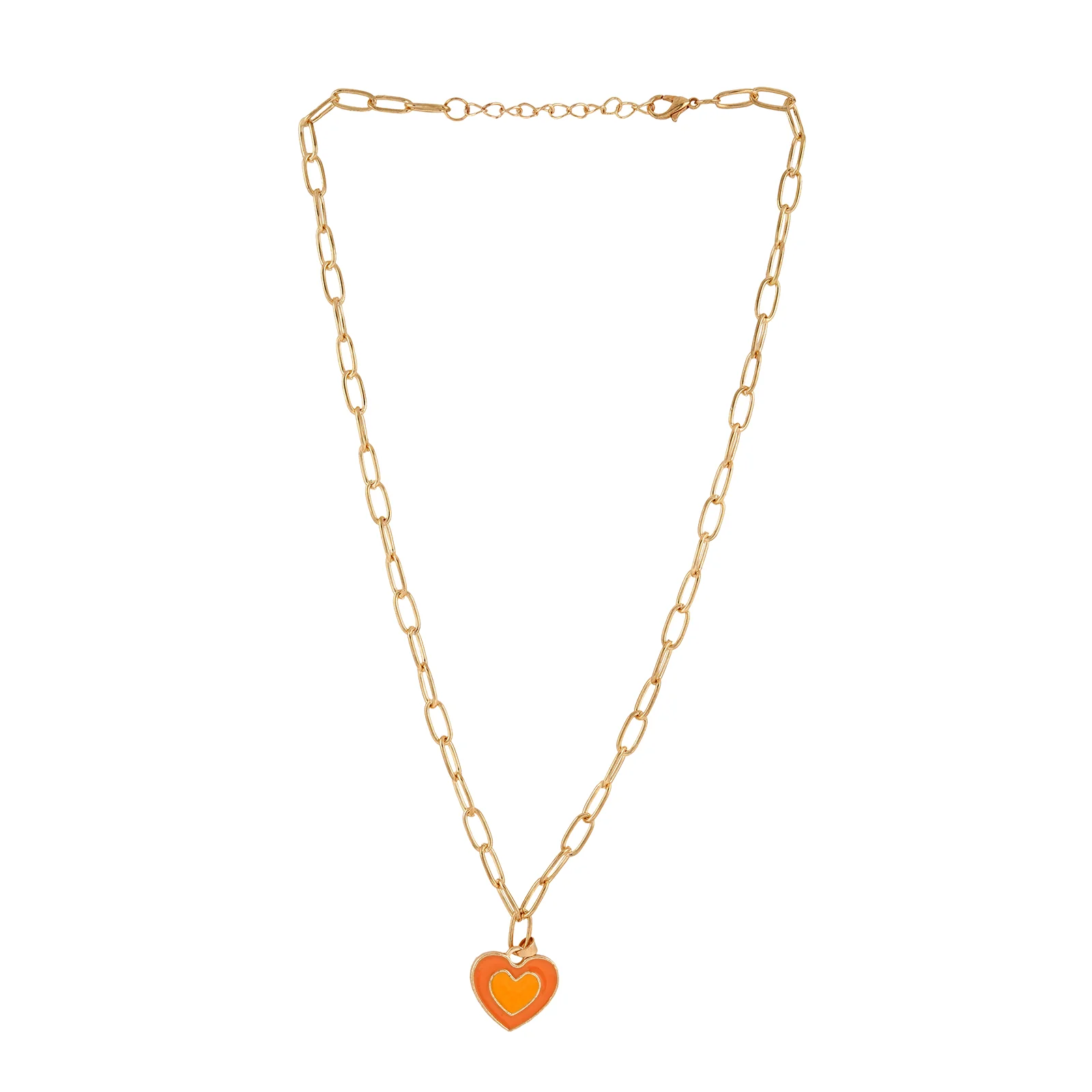 Faye Orange Heart Necklace - Image 3