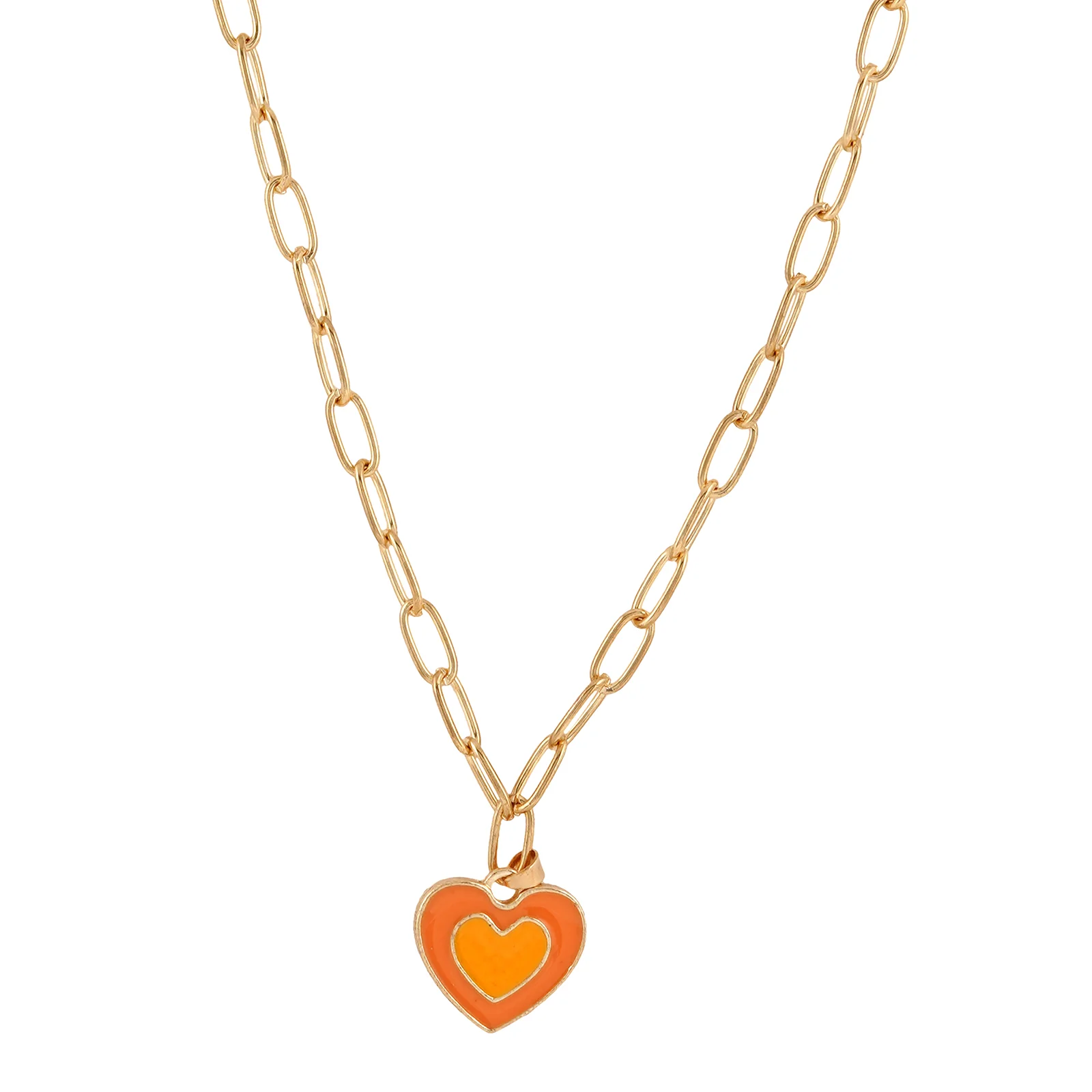 Faye Orange Heart Necklace - Image 4