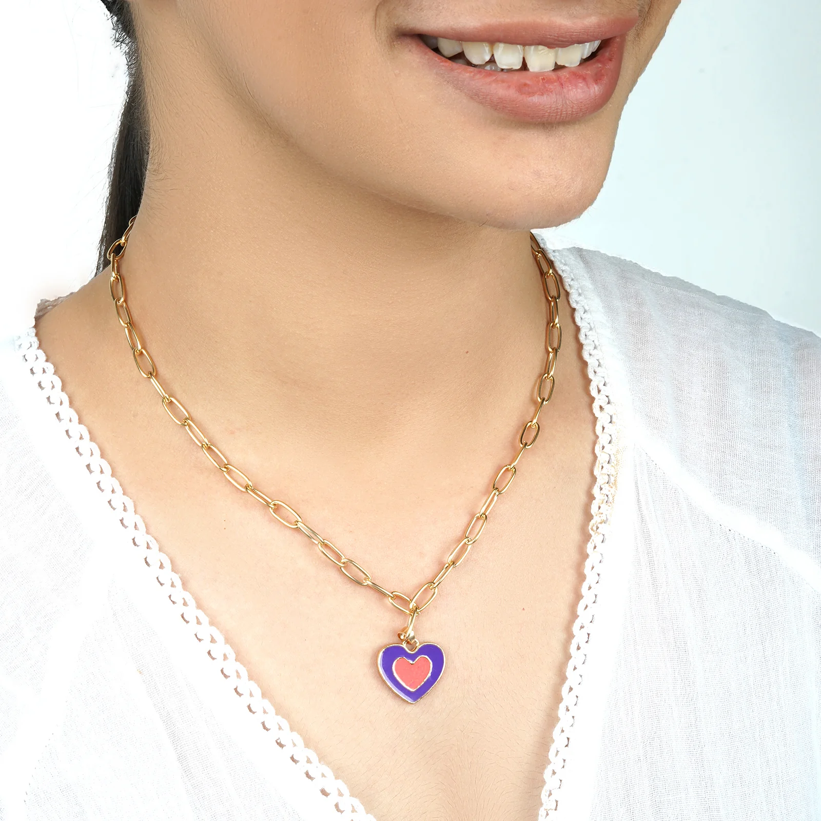 Faye Blue Heart Necklace - Image 2