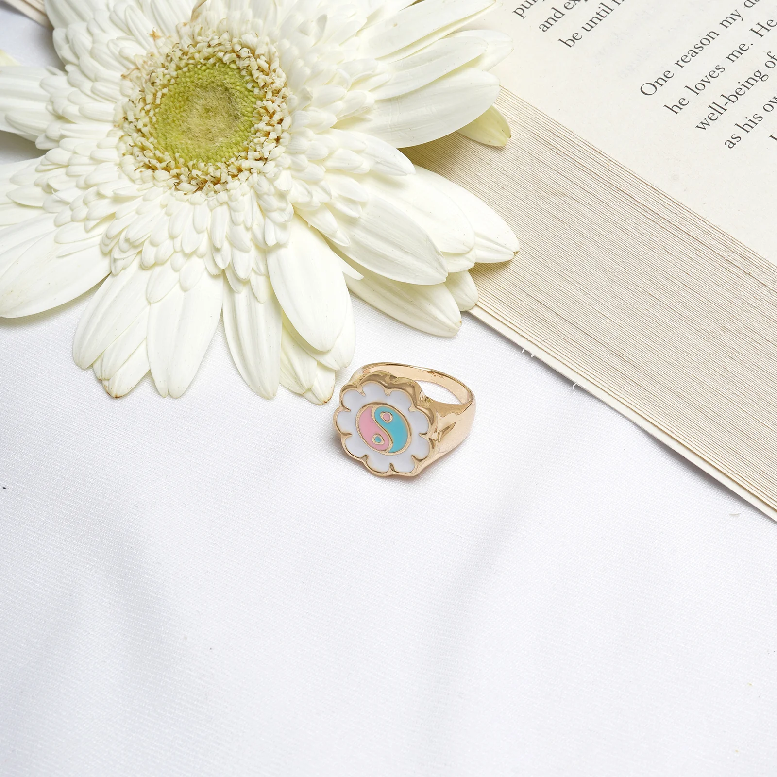 Felice Floral Colour Pop Signet Ring - Image 2