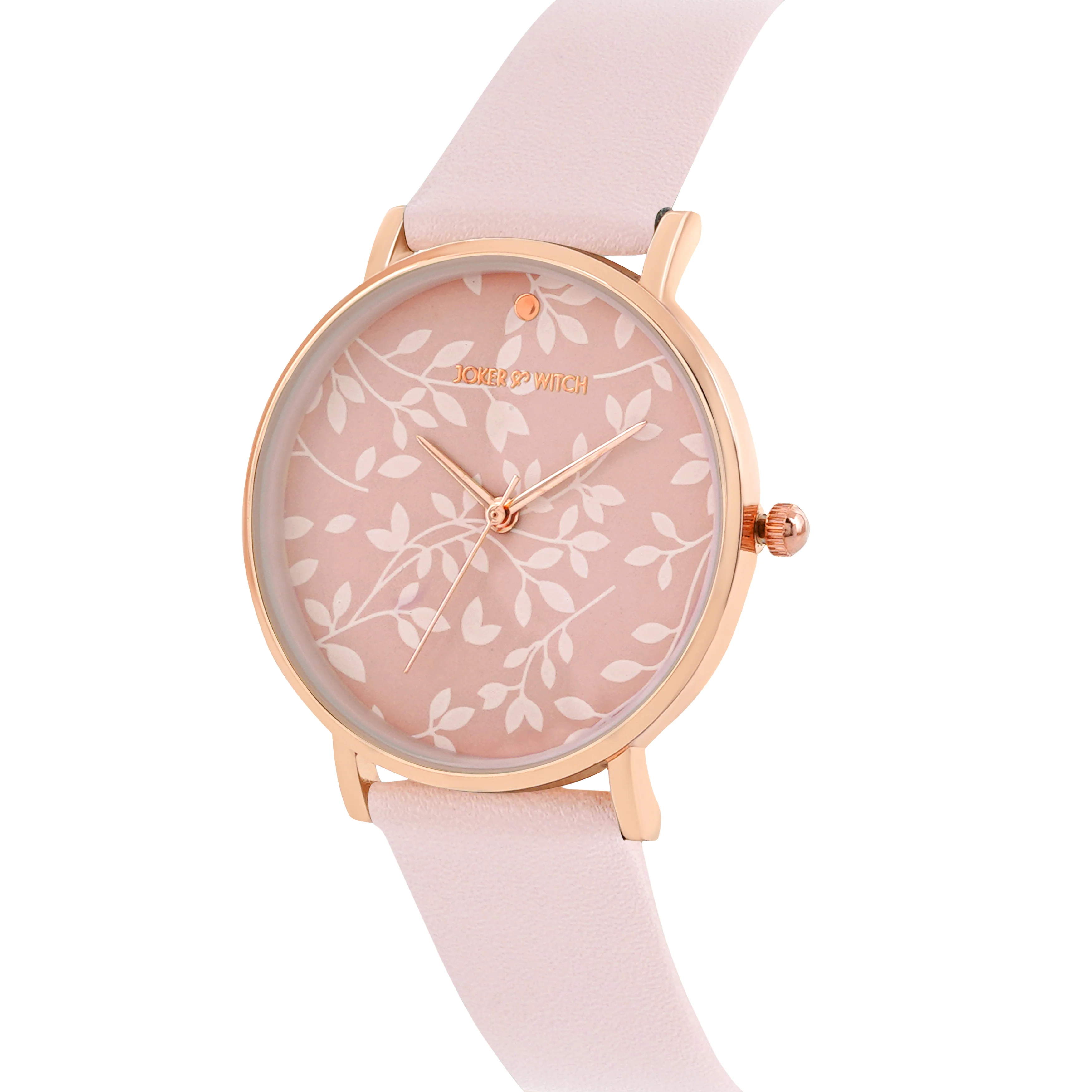 Printed Fern Pink Medium Dial PU Strap Women's Watch - Image 4