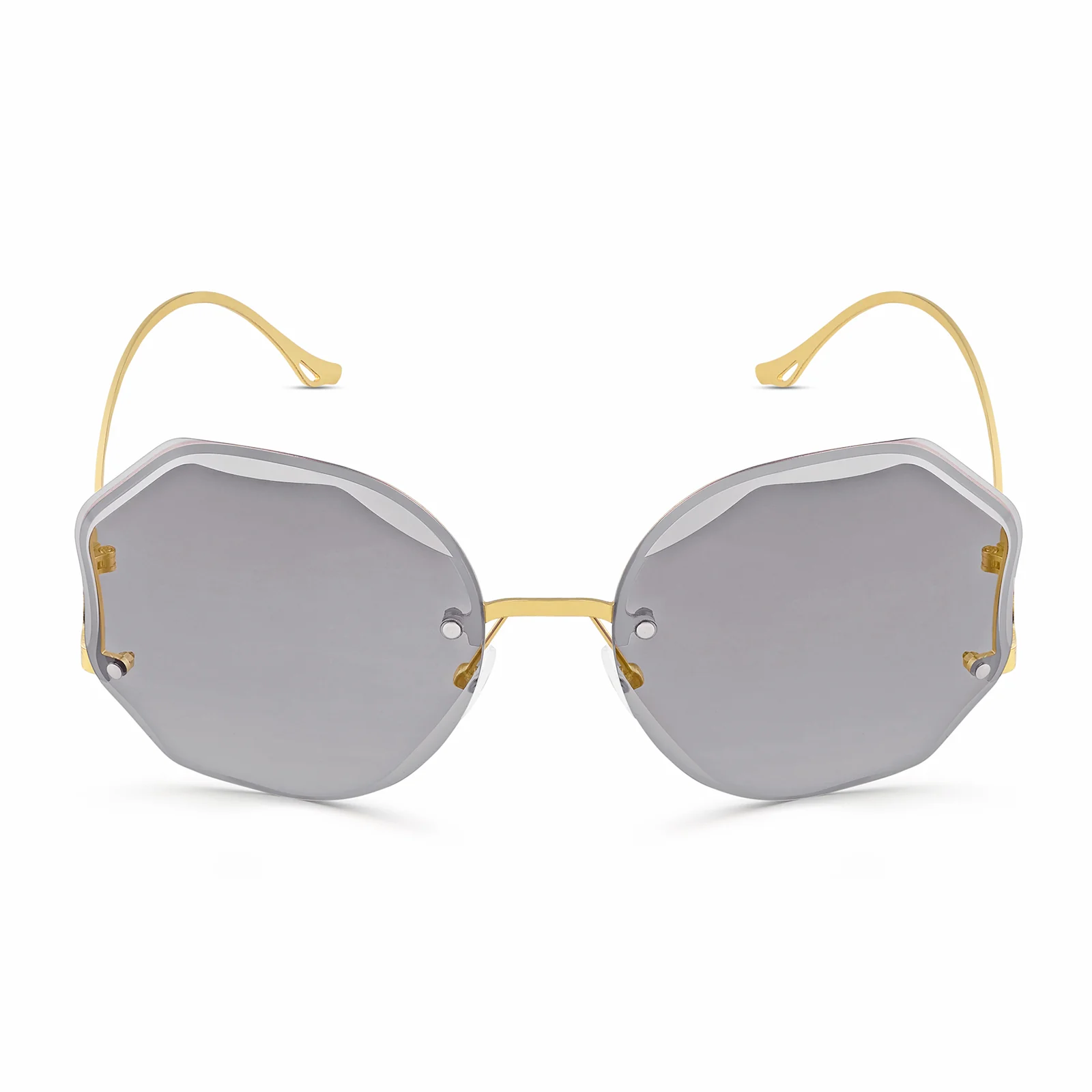 Fetucia Octagon Round Black Sunglasses - Image 3