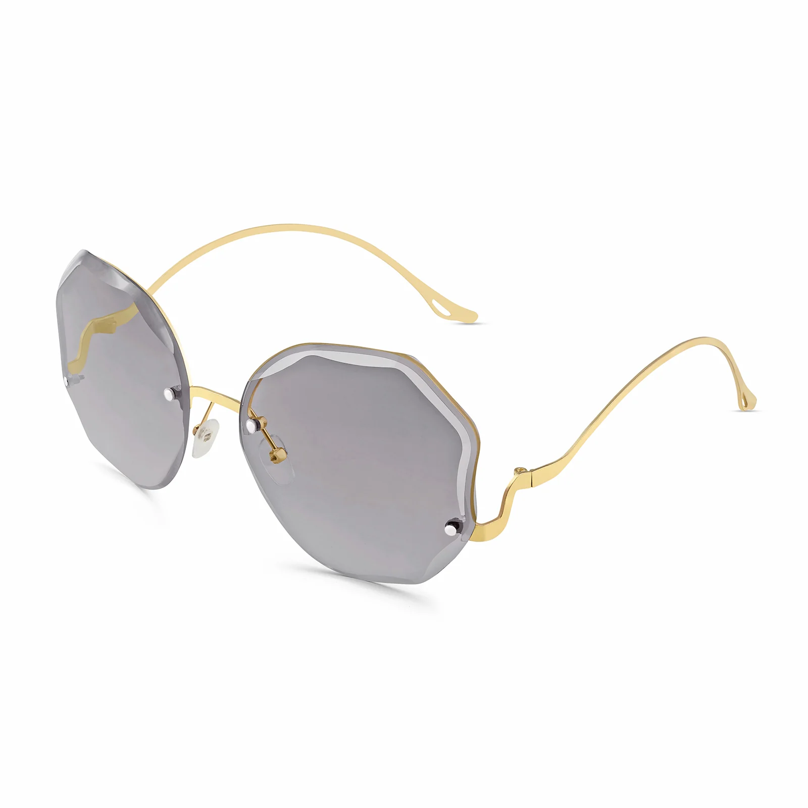 Fetucia Octagon Round Black Sunglasses - Image 4