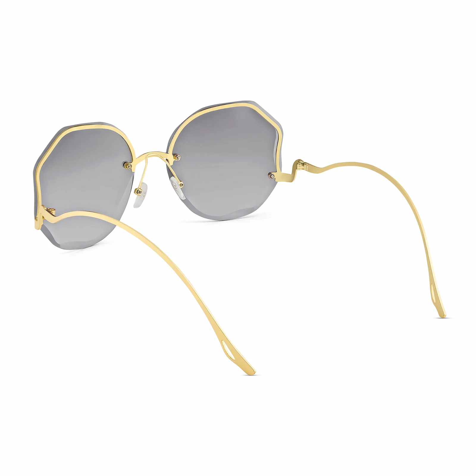 Fetucia Octagon Round Black Sunglasses - Image 6