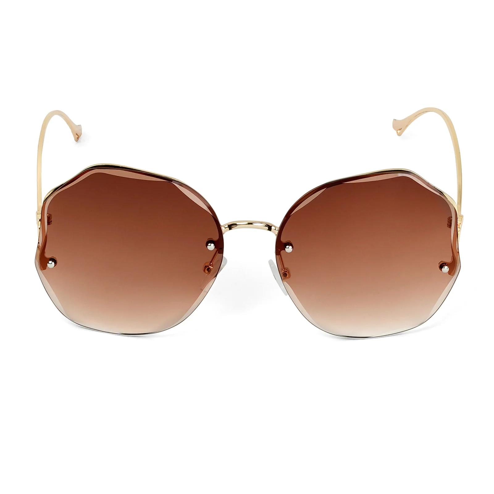 Fetucia Octagon Round  Brown  Sunglasses - Image 3