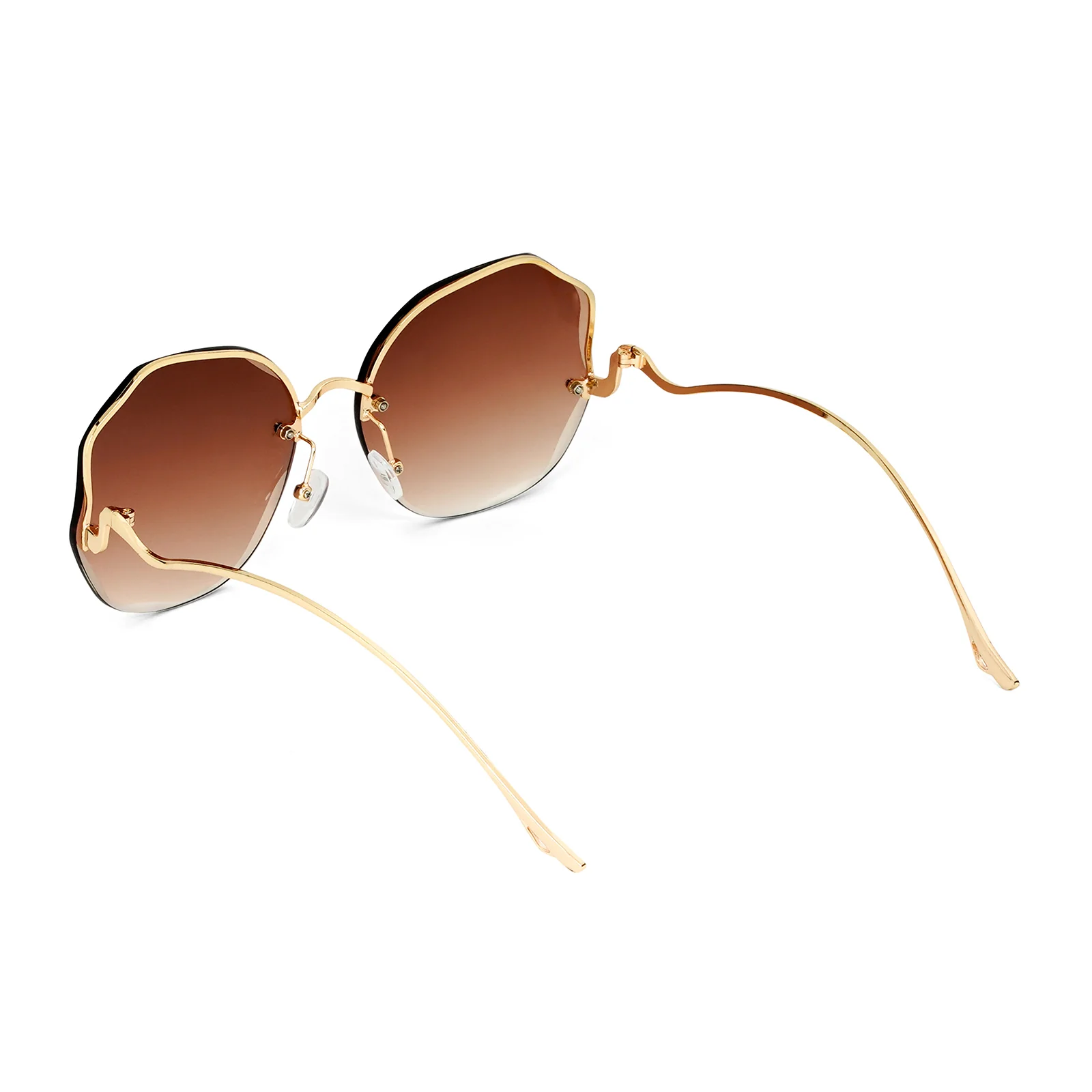 Fetucia Octagon Round  Brown  Sunglasses - Image 6