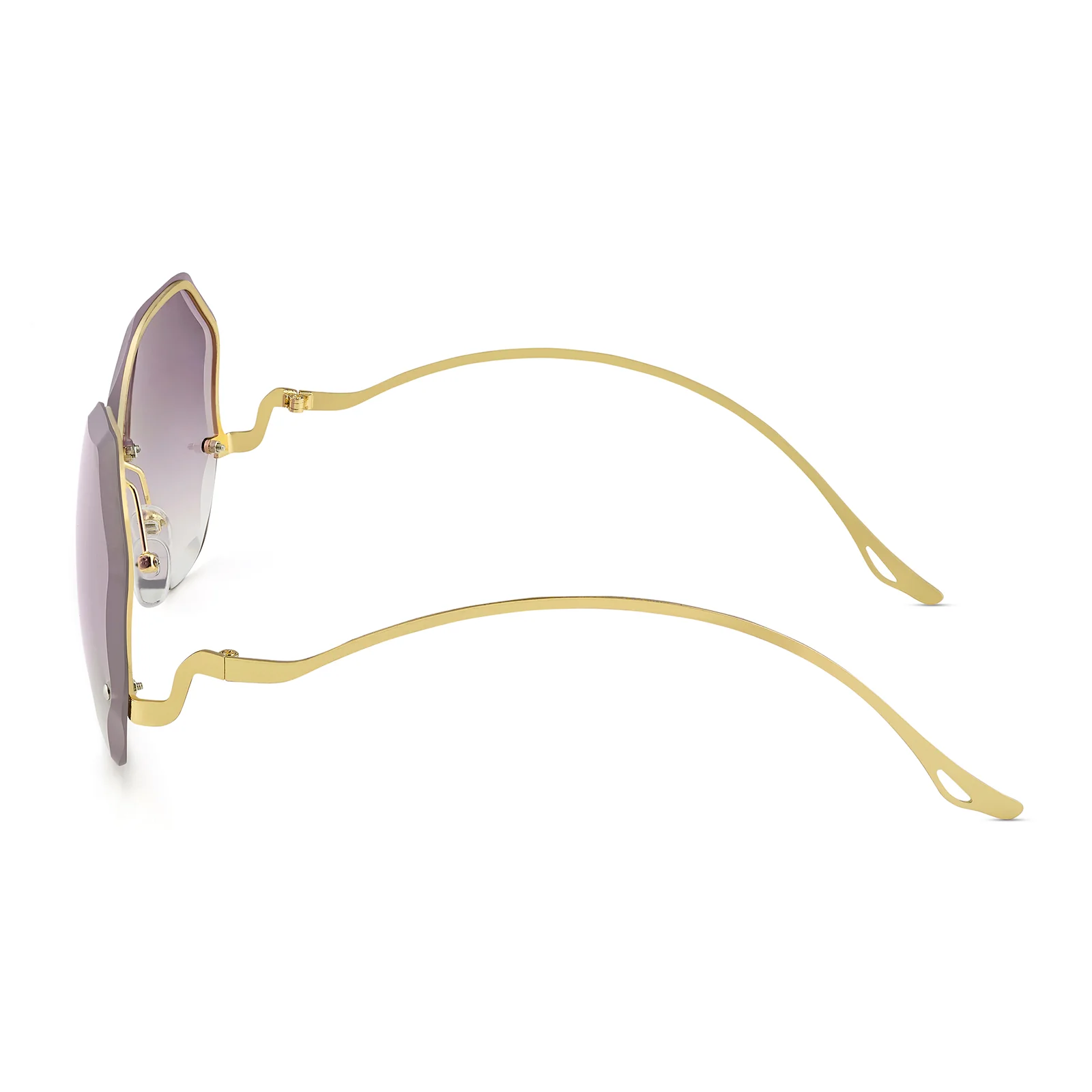 Fetucia Octagon Round Gradiant Purple Sunglasses - Image 3