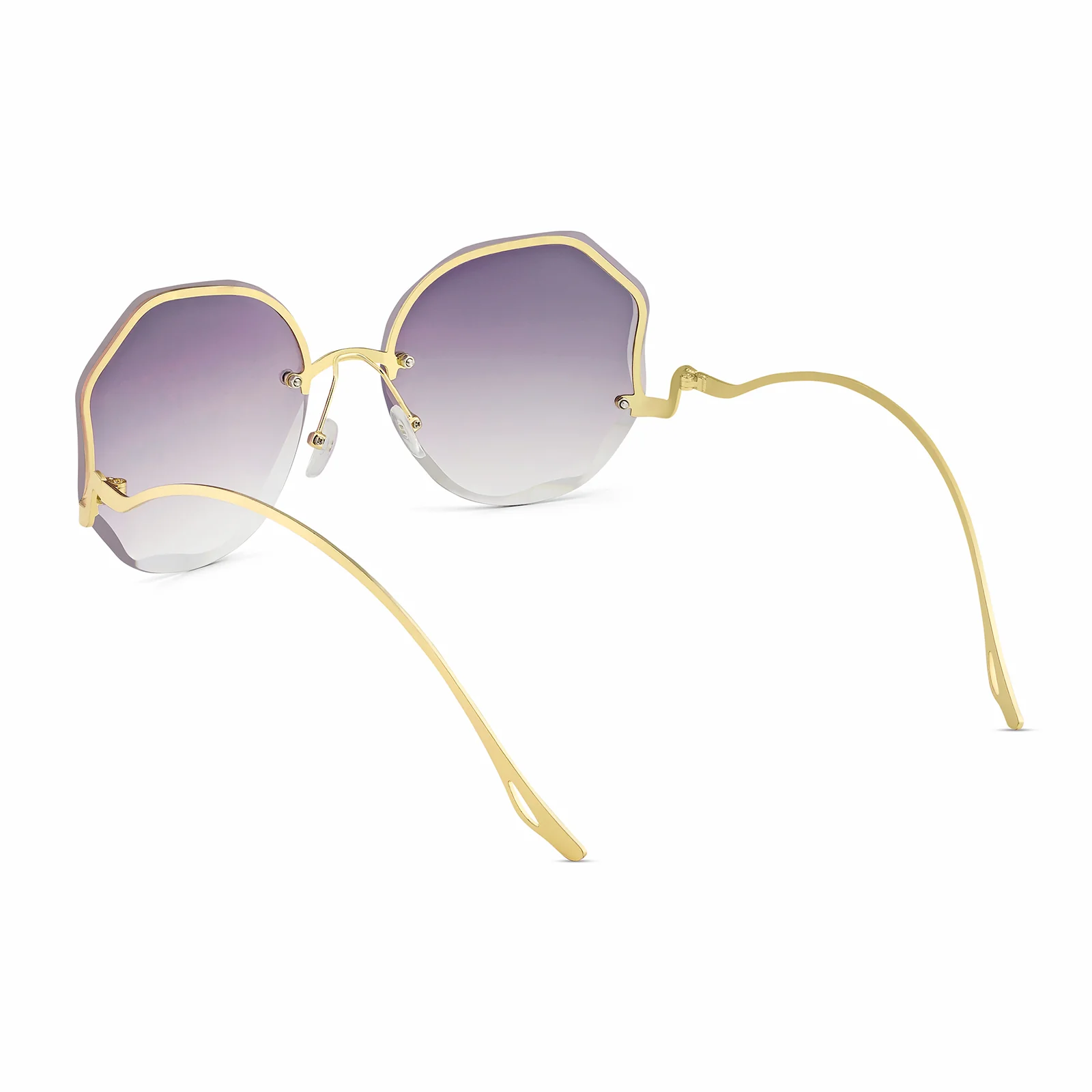 Fetucia Octagon Round Gradiant Purple Sunglasses - Image 4