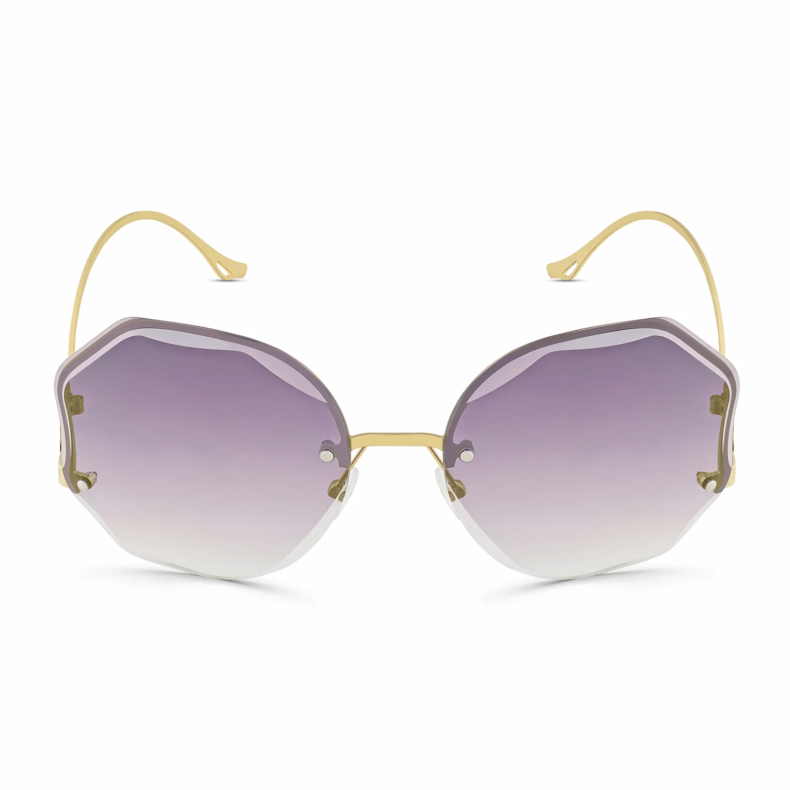 Fetucia Octagon Round Gradiant Purple Sunglasses - Image 5