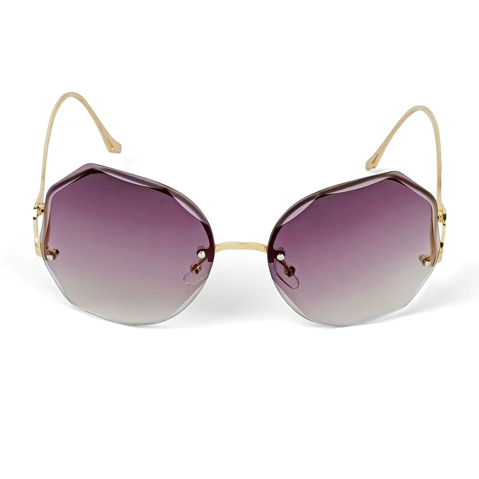 Fetucia Octagon Round Purple & Pink  Sunglasses - Image 3