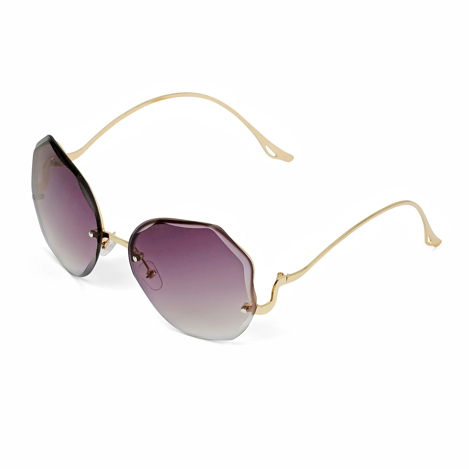 Fetucia Octagon Round Purple & Pink  Sunglasses - Image 4