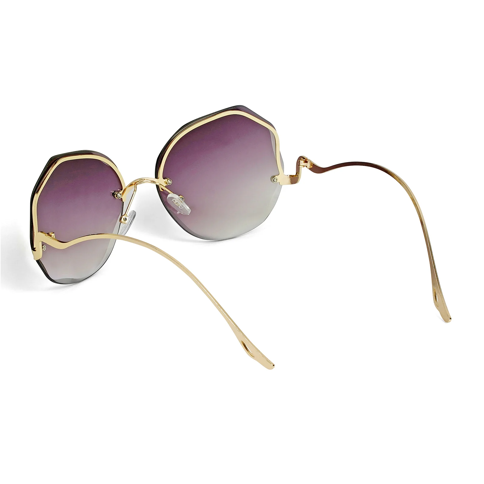 Fetucia Octagon Round Purple & Pink  Sunglasses - Image 6