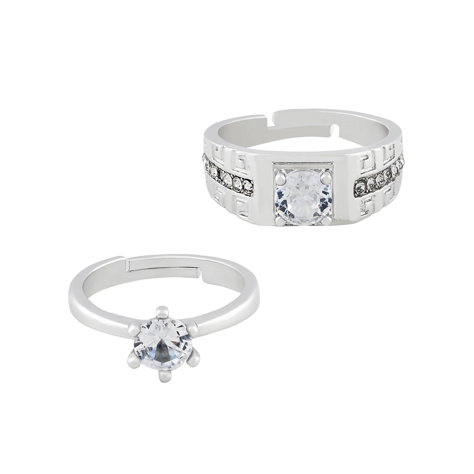 Finn & Rey Silver Pagoda Couple Rings - Image 3