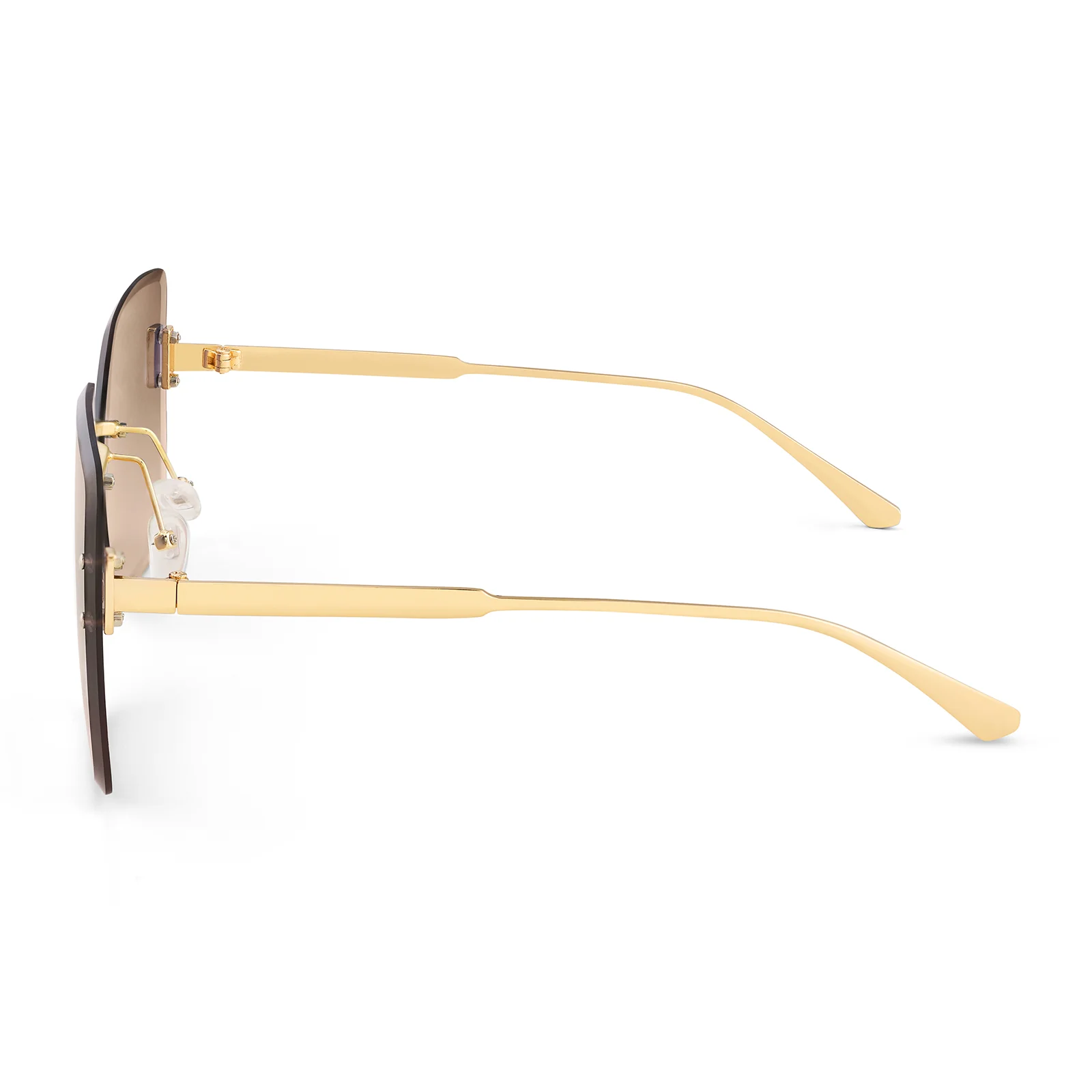 Flare Butterfly Brown Ombre Lens Gold Frame Sunglasses - Image 6