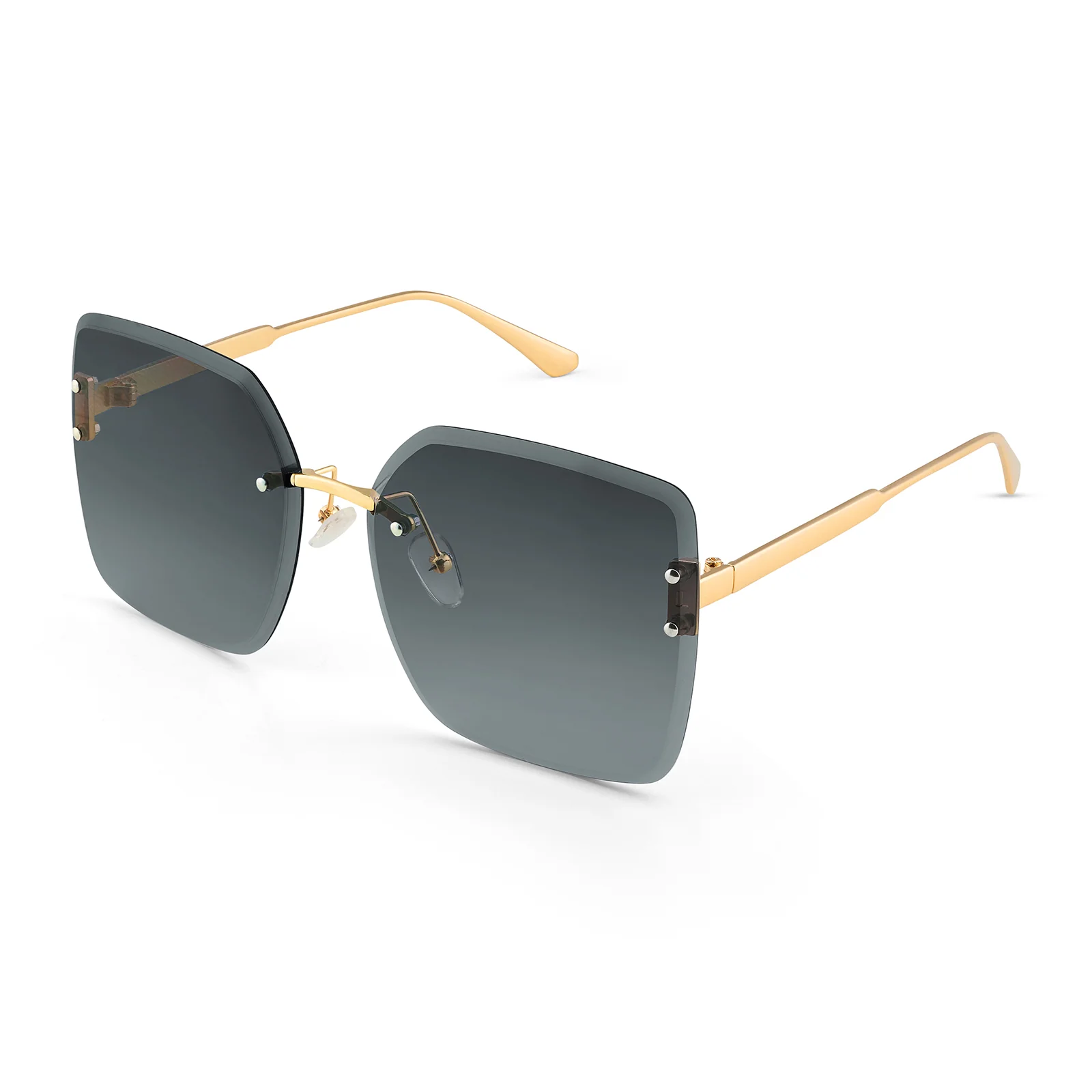 Flare Butterfly Grey Lens Gold Frame Sunglasses - Image 5