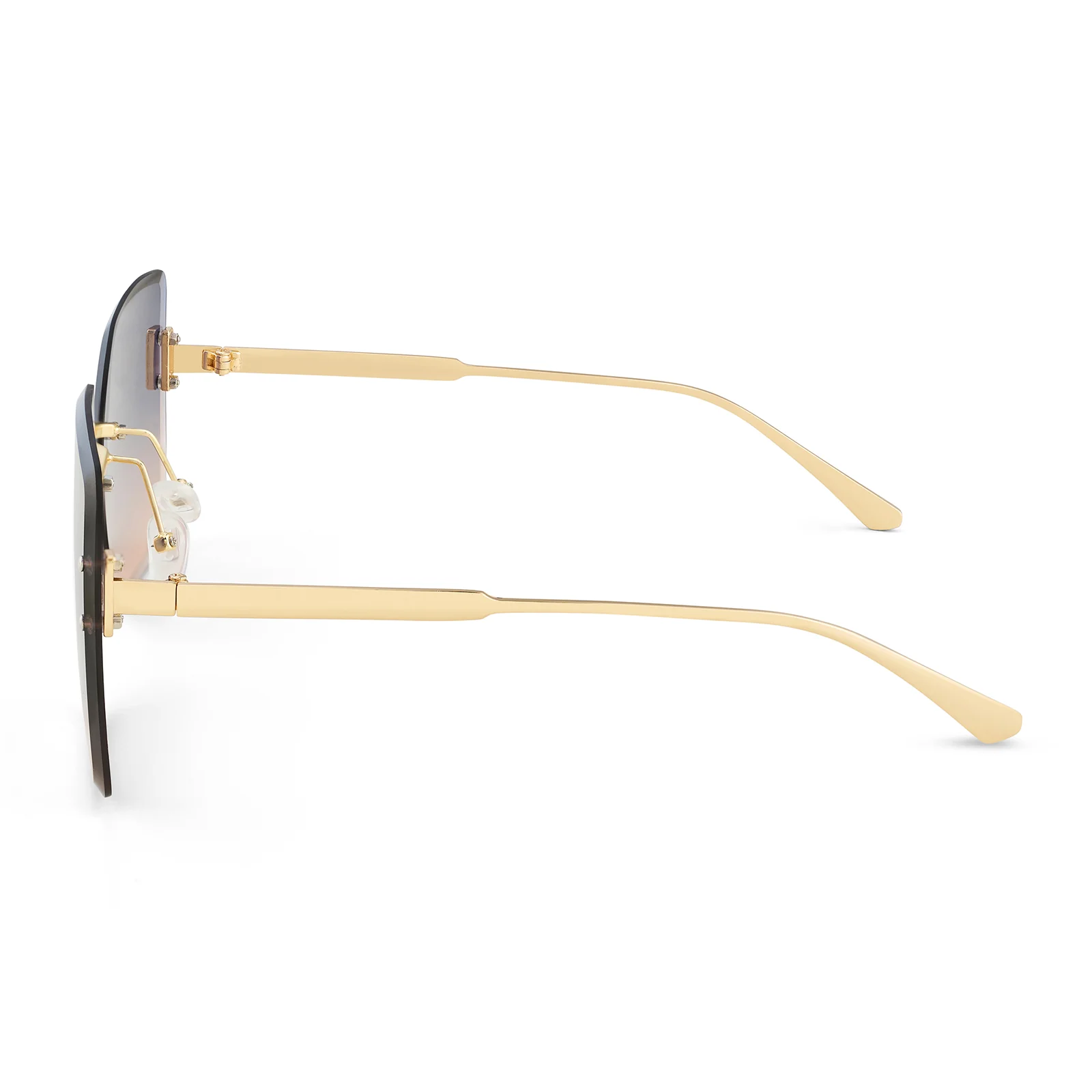 Flare Butterfly Purple and Brown Ombre Lens Gold Frame Sunglasses - Image 3