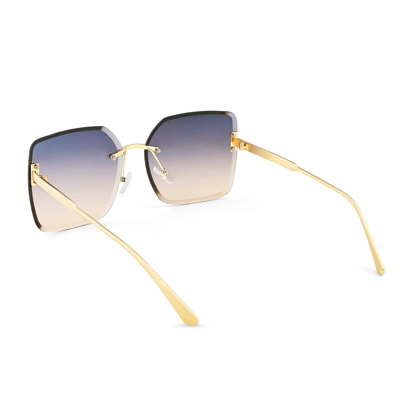 Flare Butterfly Purple and Brown Ombre Lens Gold Frame Sunglasses - Image 6