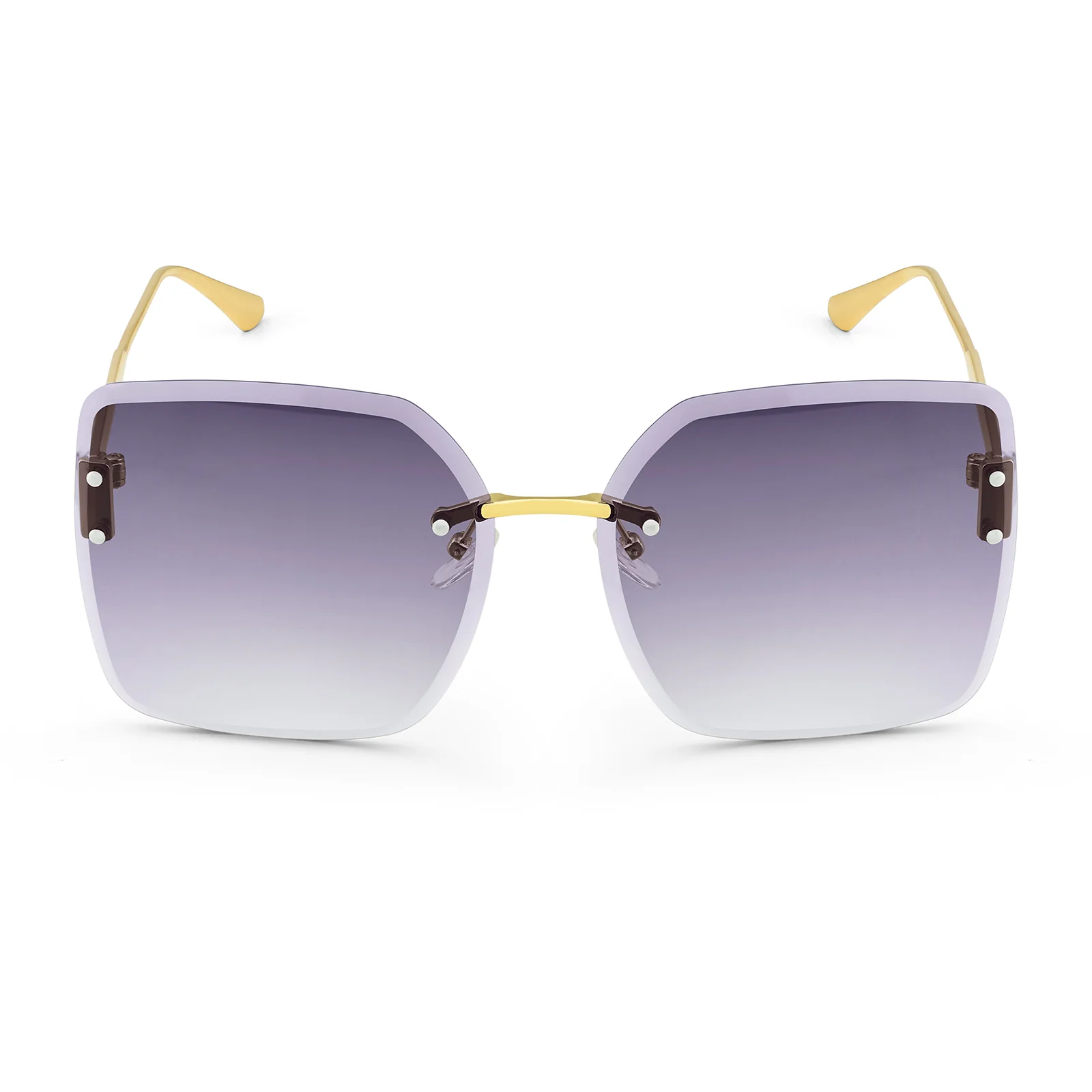 Flare Butterfly Purple Ombre Lens Gold Frame Sunglasses - Image 5