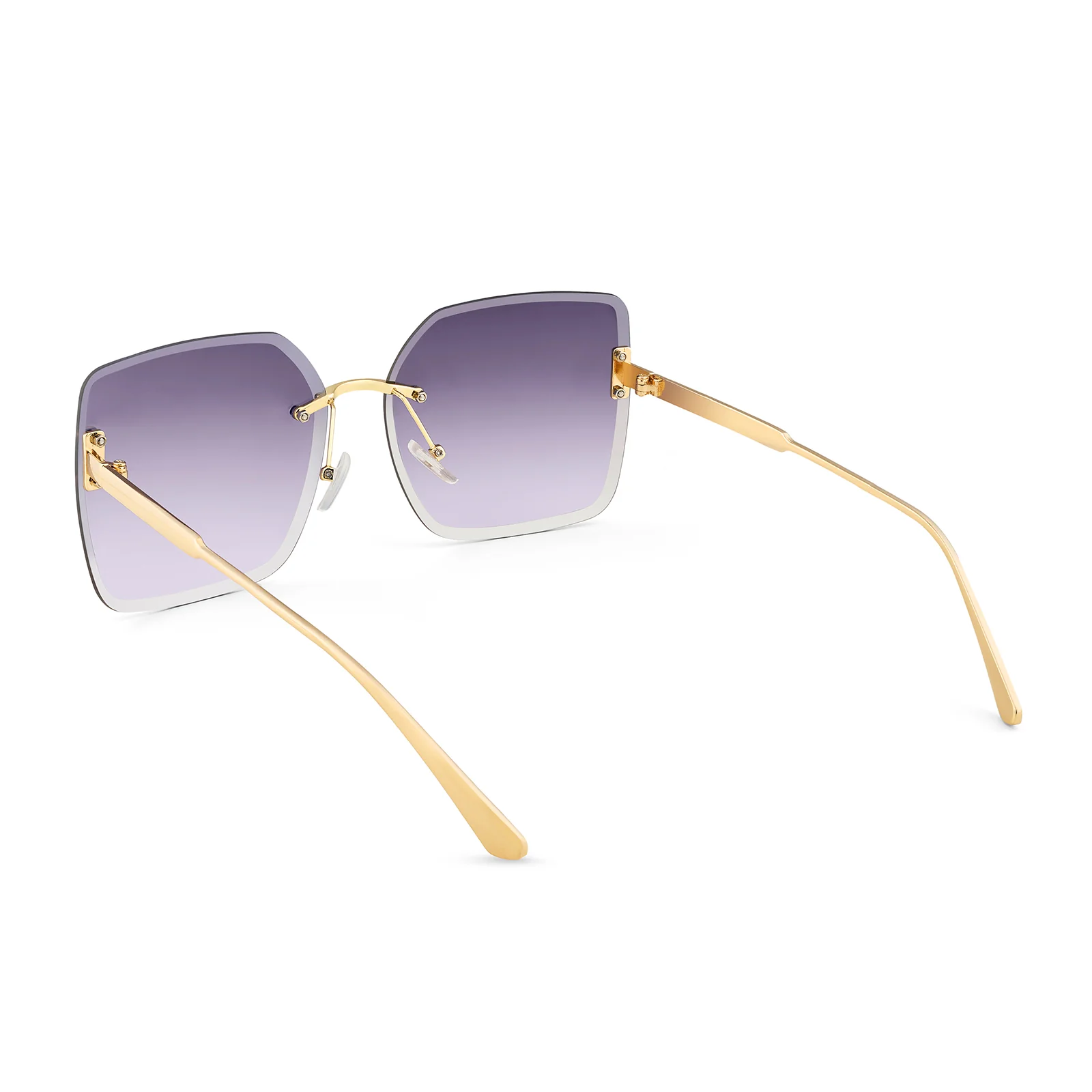 Flare Butterfly Purple Ombre Lens Gold Frame Sunglasses - Image 6