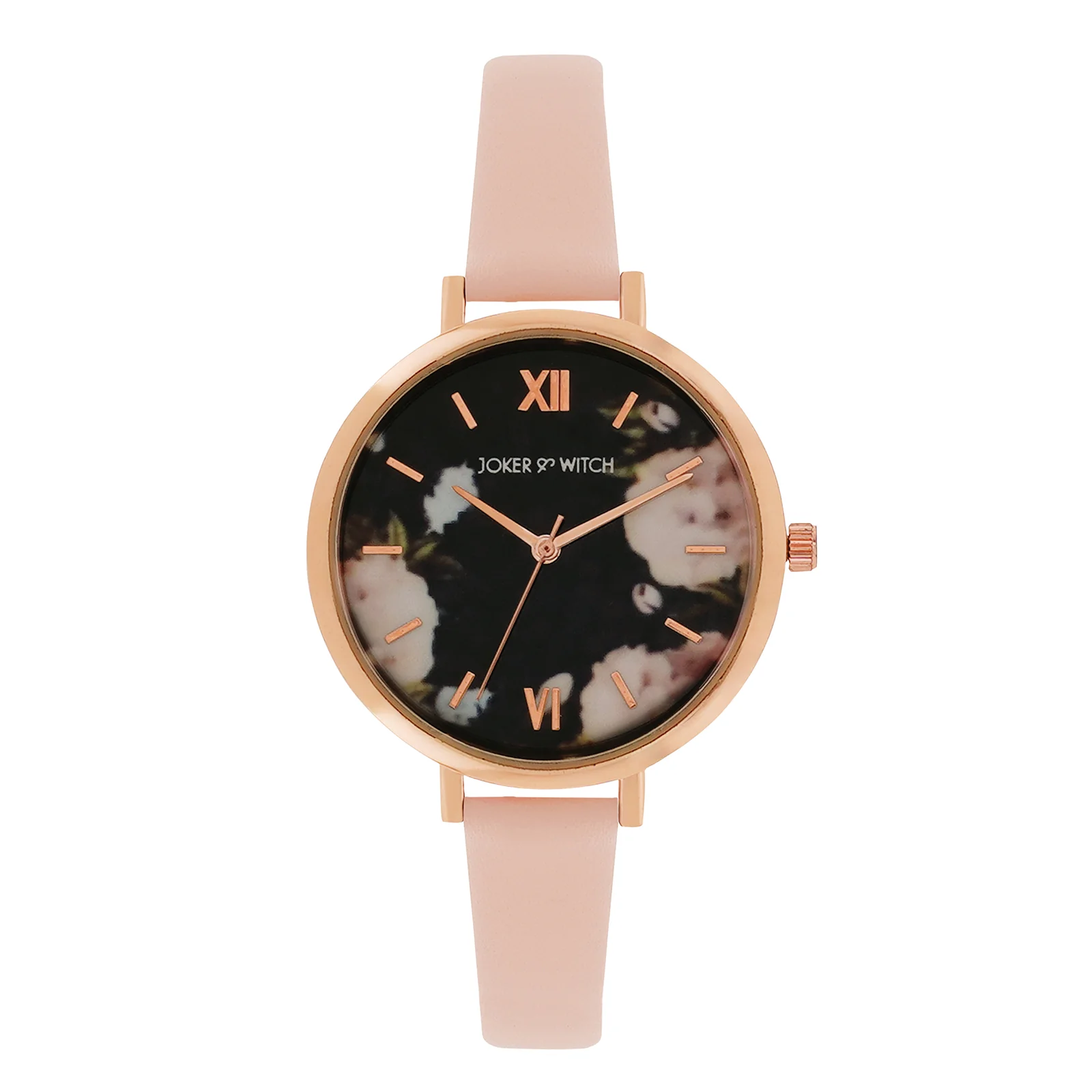 Fluer Black Large Dial Pink PU Strap Women's Watch - Image 3