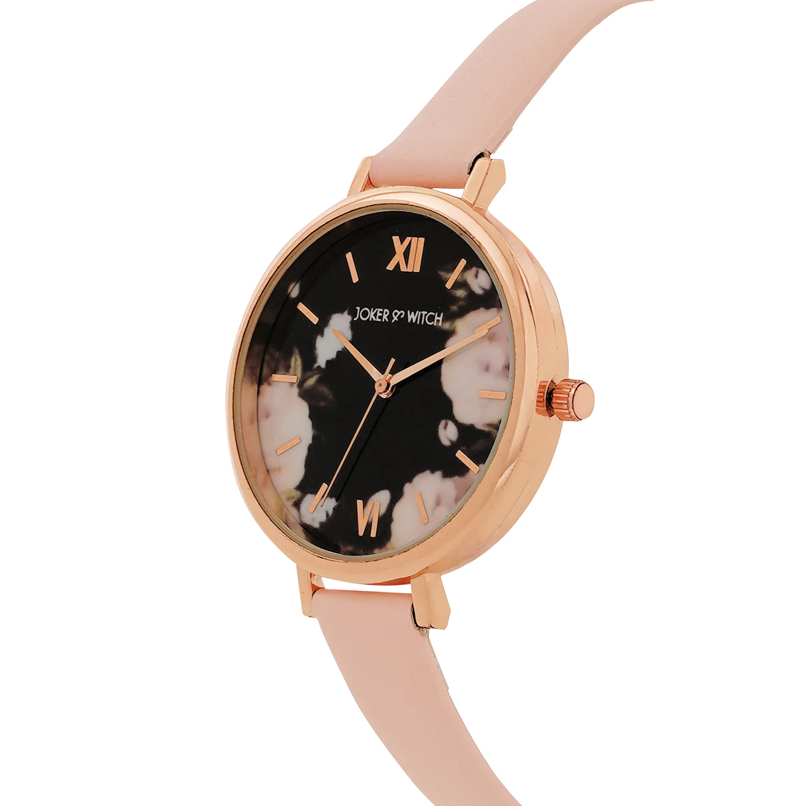 Fluer Black Large Dial Pink PU Strap Women's Watch - Image 4