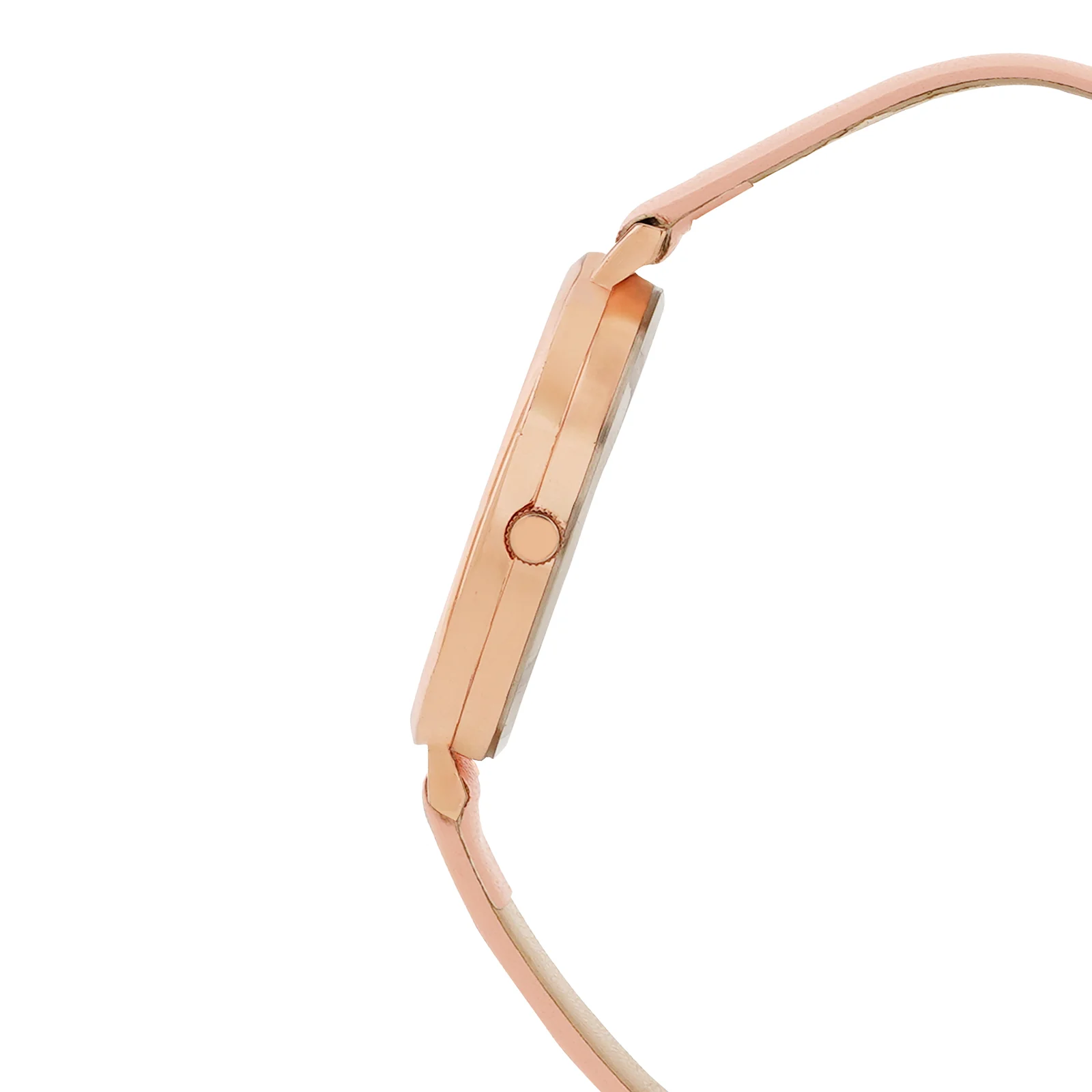Fluer Black Large Dial Pink PU Strap Women's Watch - Image 5