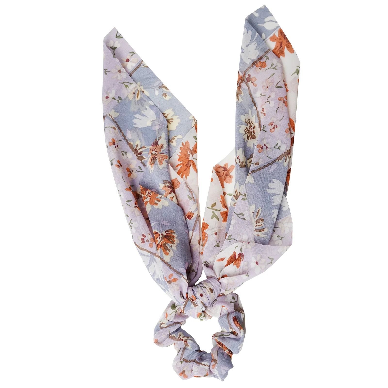 Floral Love Scarf Detail Lavender Scrunchie - Image 4