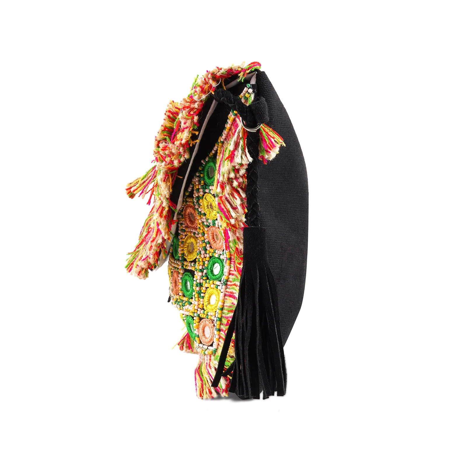 Flower Child Tassel Multicoloured Banjara Bag - Image 5