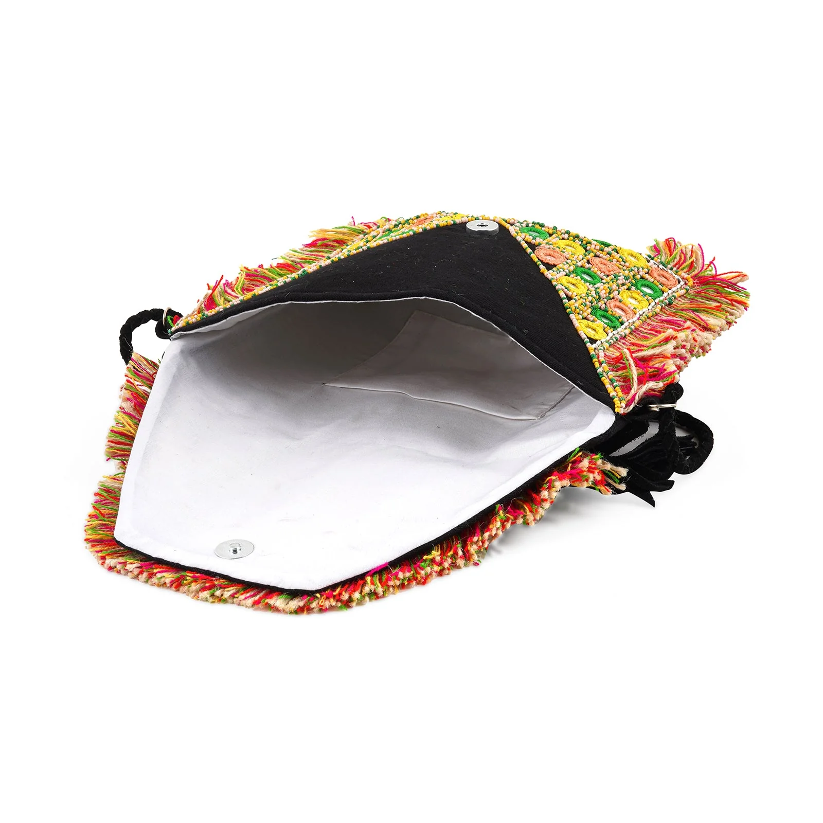 Flower Child Tassel Multicoloured Banjara Bag - Image 7