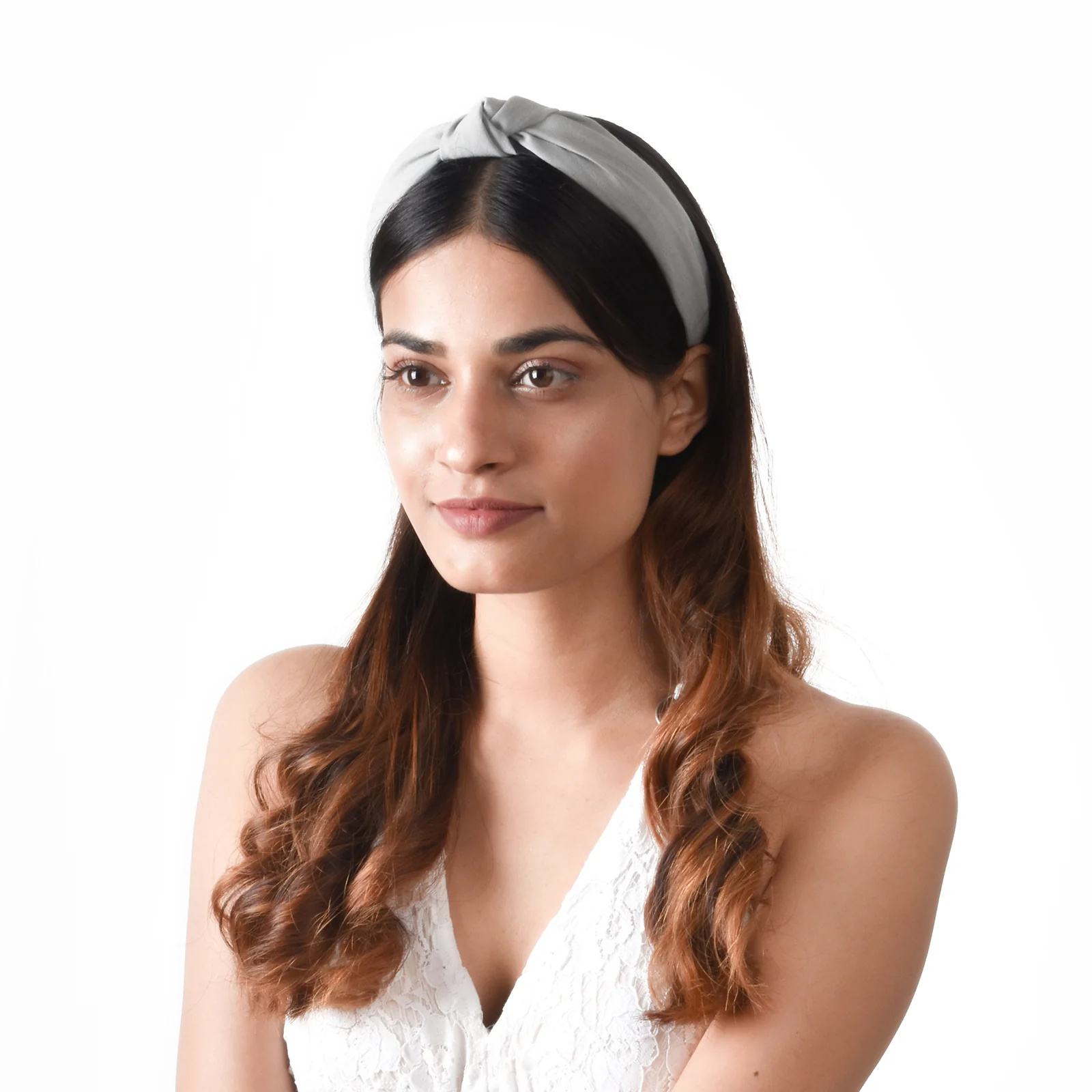 Flynn Cement Grey Turban Knot Hairband - Image 2