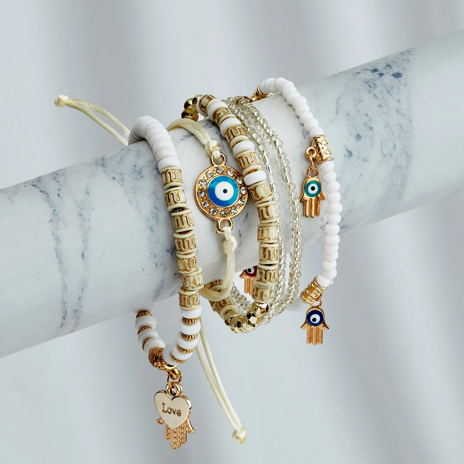 Fortnight White Beaded Bracelet - Image 2