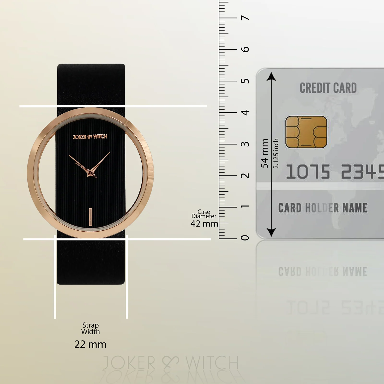 Futuristic Rose Gold Black Large Dial PU Strap Women's Watch - Image 8