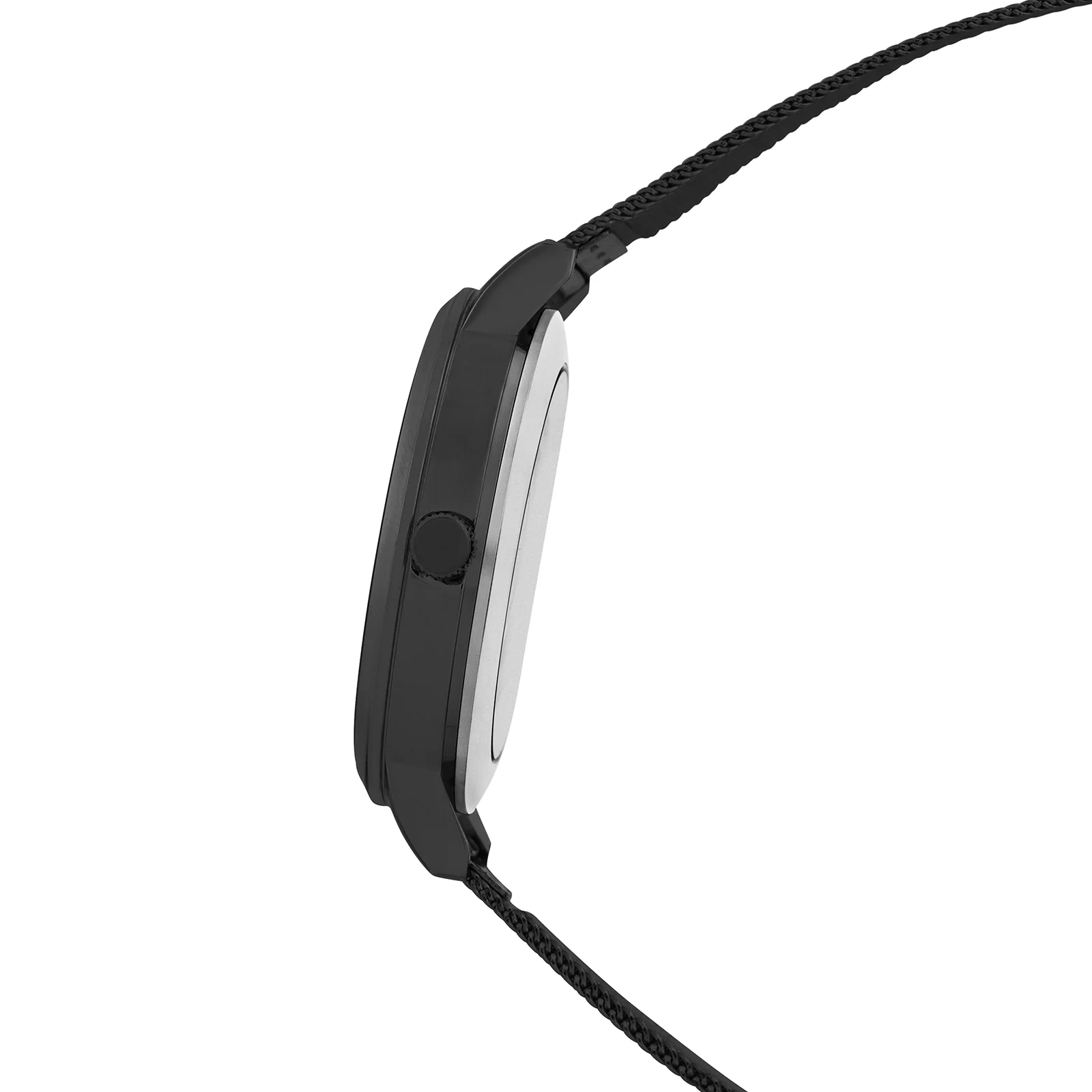 Futuristic Black Large Glitter Dial Mesh Strap Women's Watch - Image 5