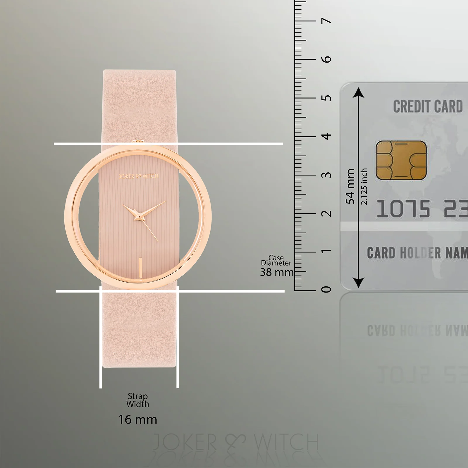 Futuristic Rose Gold Pink Large Dial PU Strap Women's Watch - Image 7