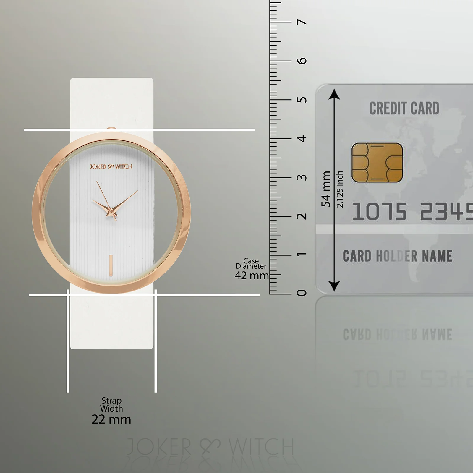 Futuristic Rose Gold White Large Dial White PU Strap Women's Watch - Image 6