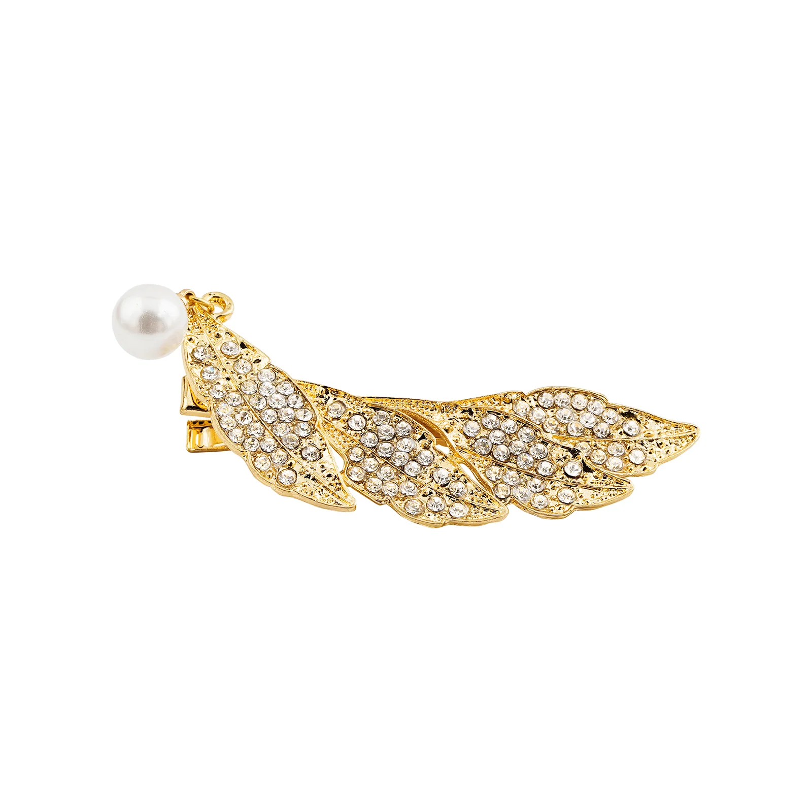 Fylla Rhinestone Pearl Gold Side Clip - Image 3