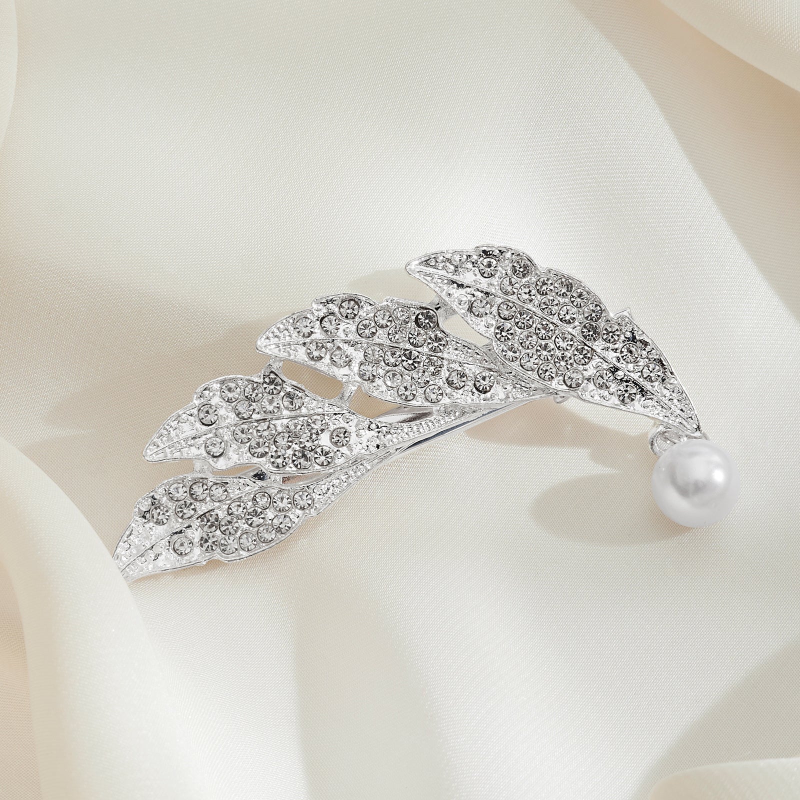 Fylla Rhinestone Pearl Silver Side Clip - Image 2