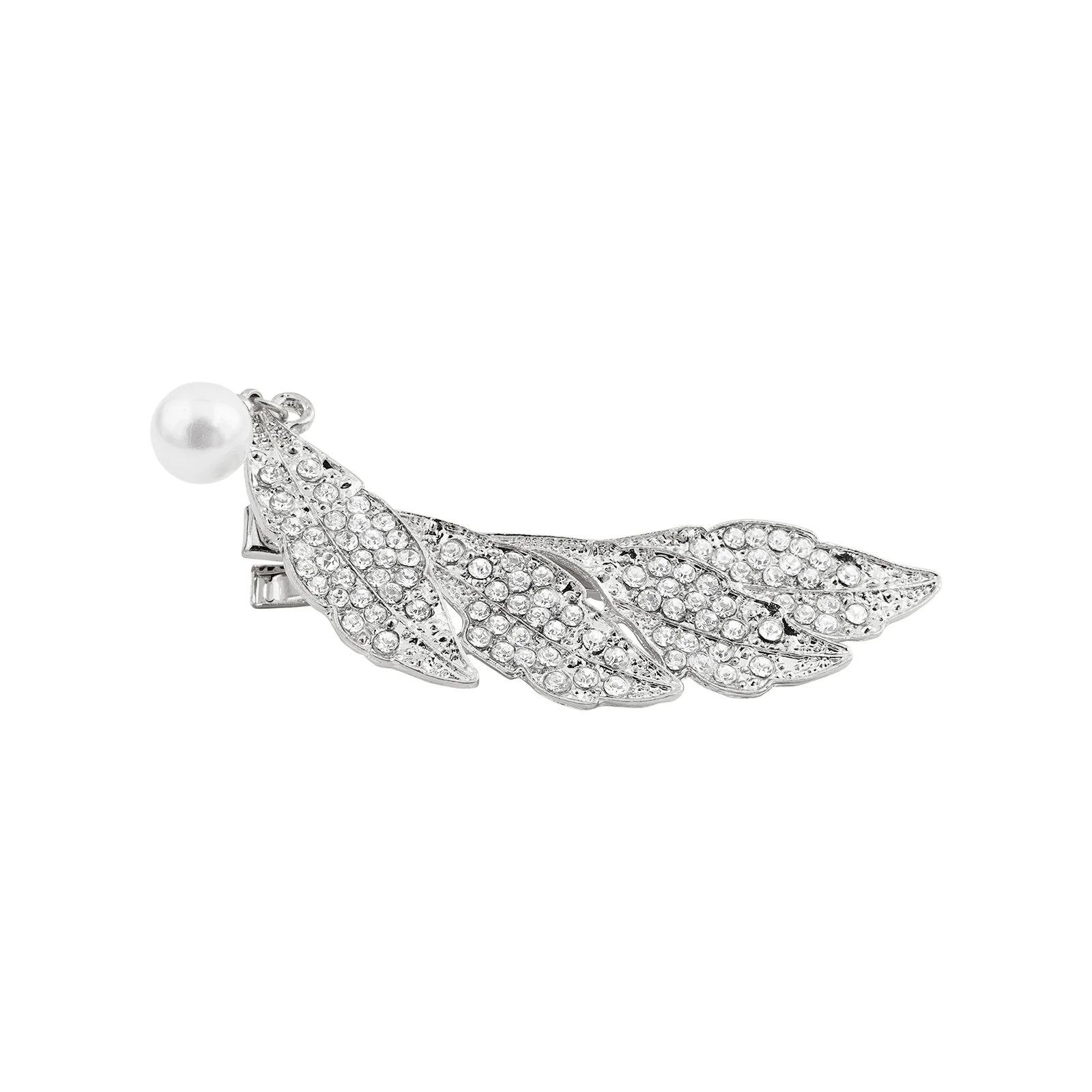 Fylla Rhinestone Pearl Silver Side Clip - Image 3