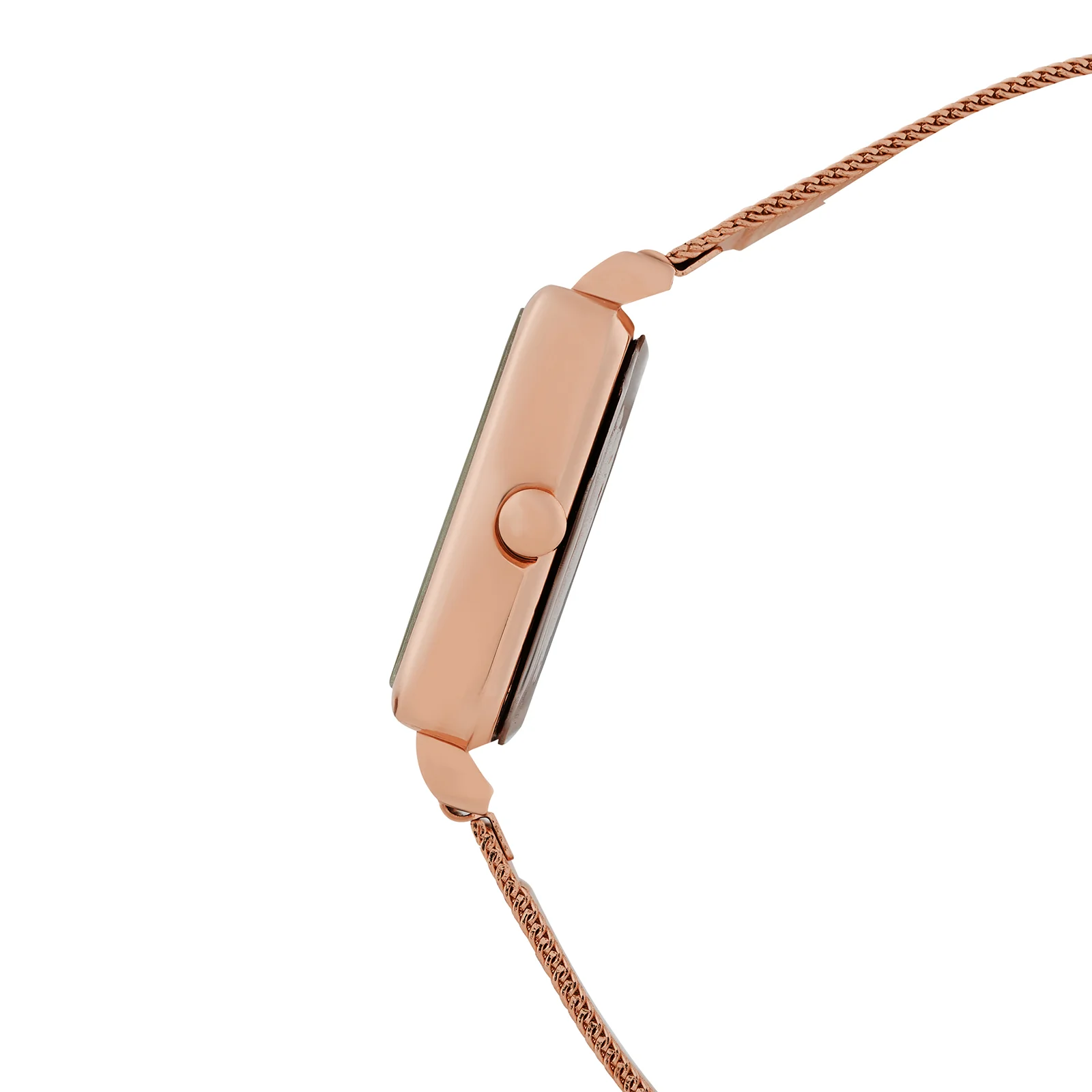 Vintage Rose Gold Small Square Dial Mesh Strap Women's Watch - Image 5