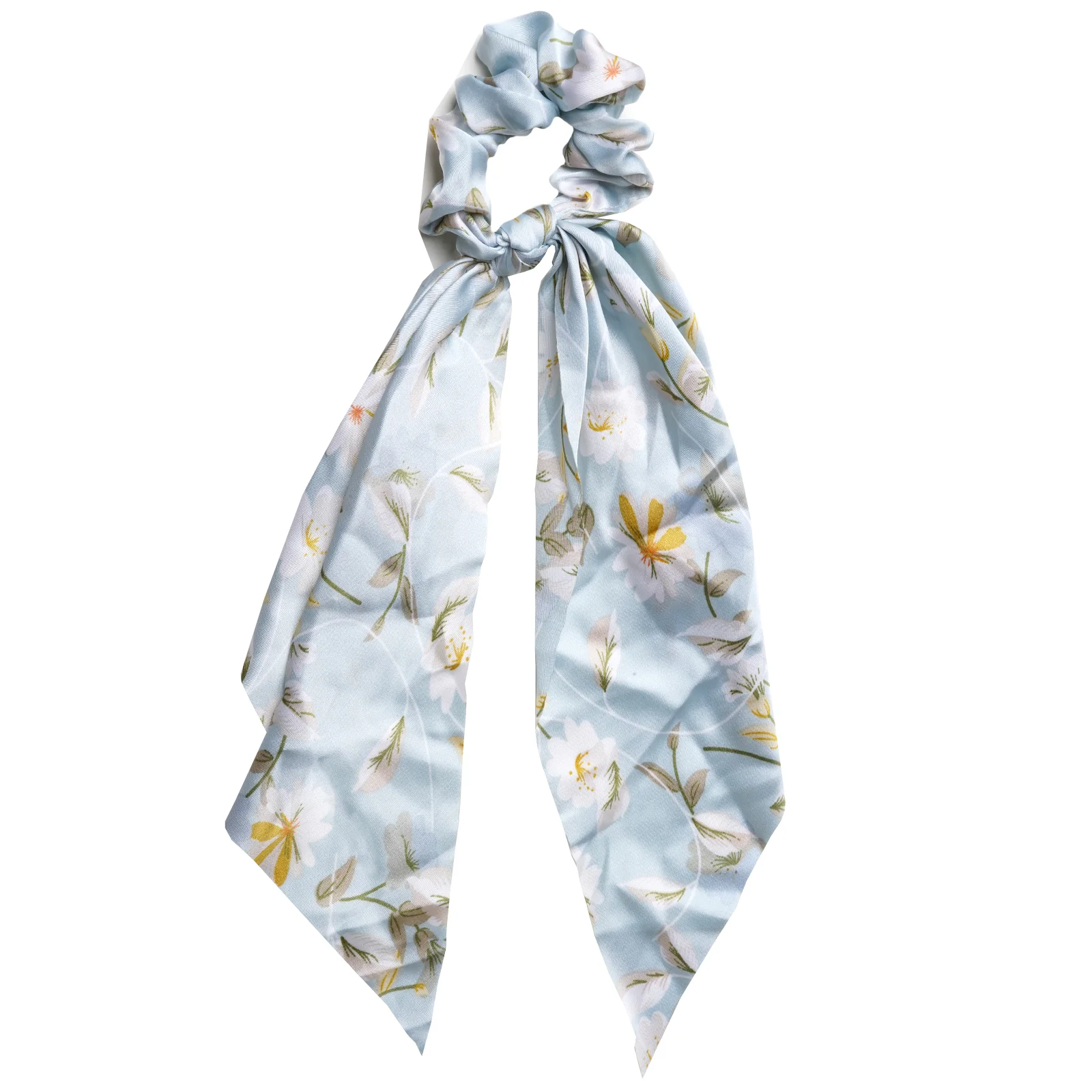 Garden Blue Scarf Detail Scrunchie - Image 2