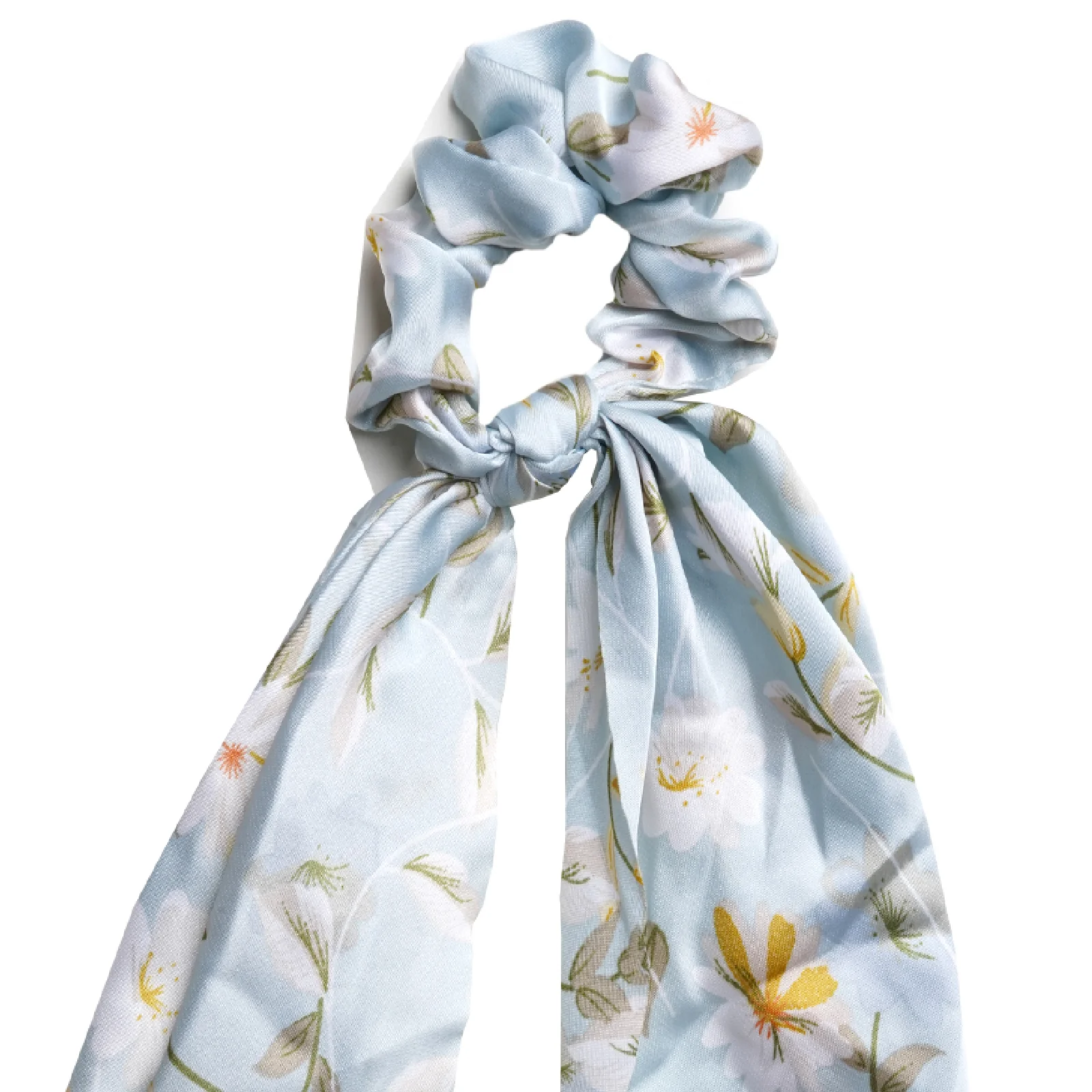 Garden Blue Scarf Detail Scrunchie - Image 3