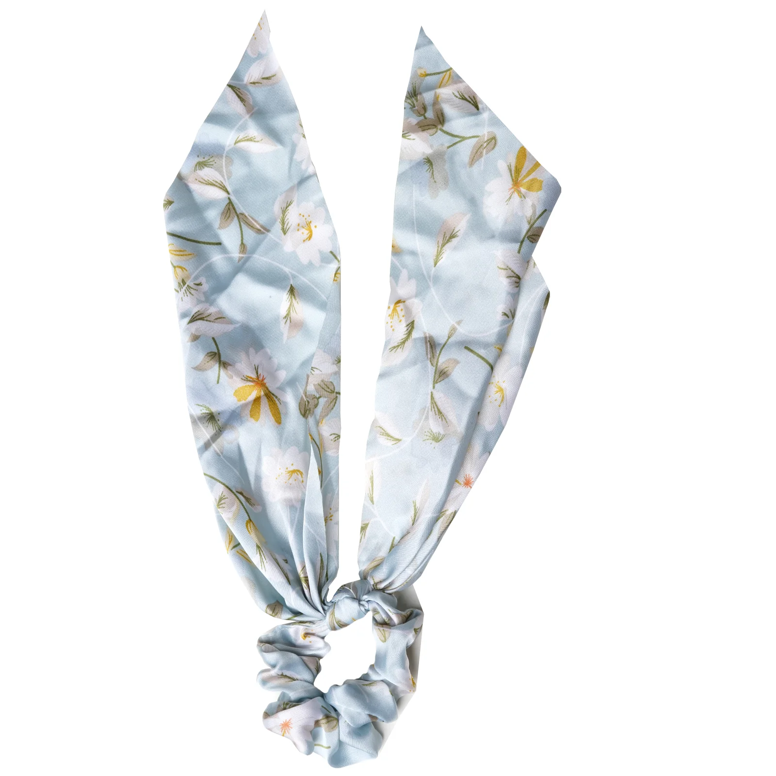 Garden Blue Scarf Detail Scrunchie - Image 4