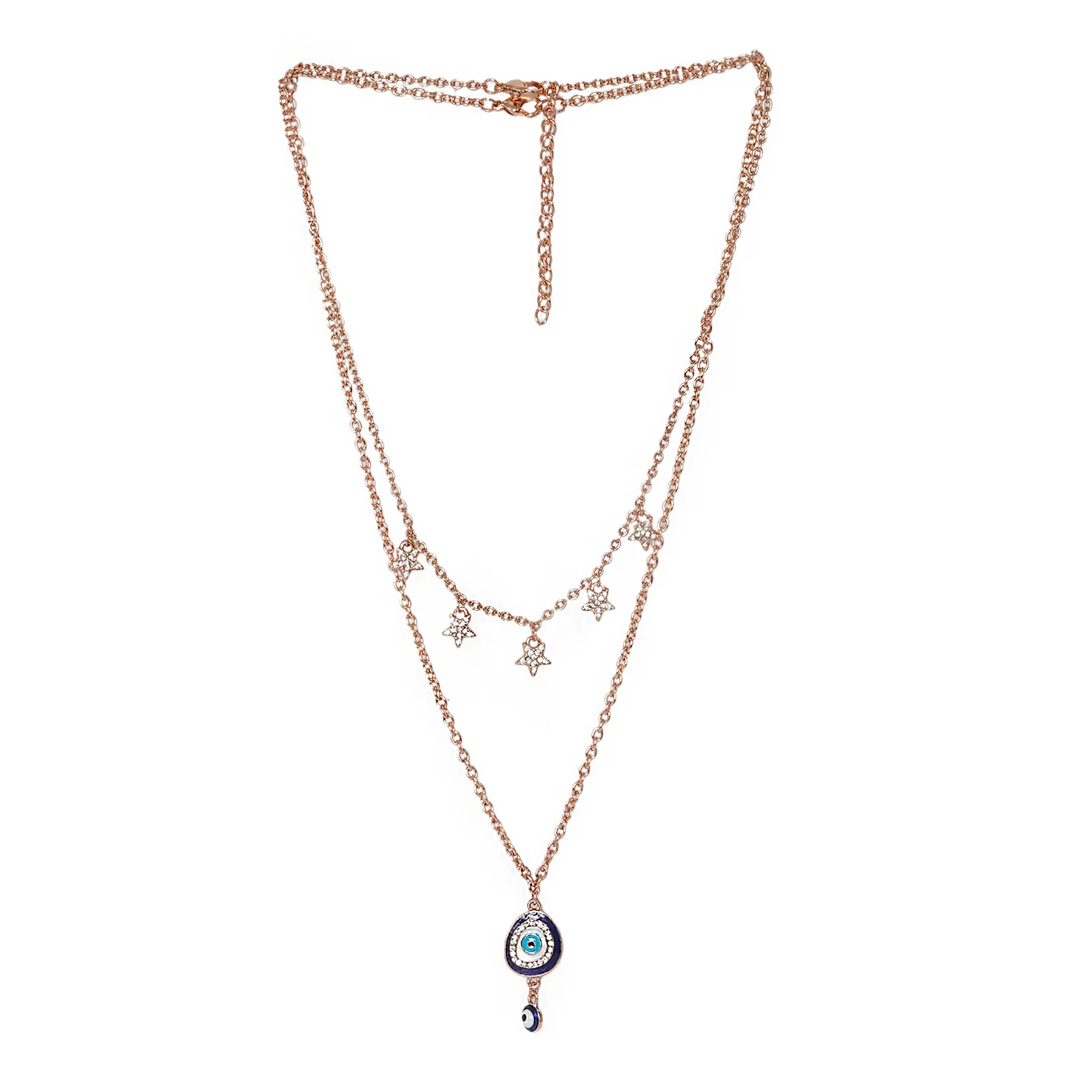 Gazing Evil Eye Layered Necklace - Image 3
