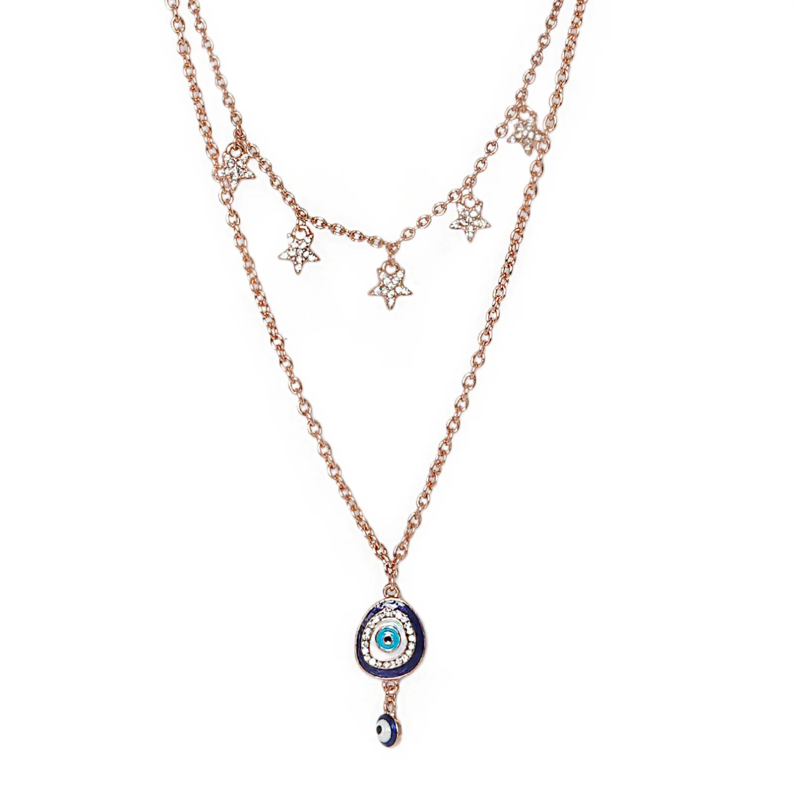 Gazing Evil Eye Layered Necklace - Image 4