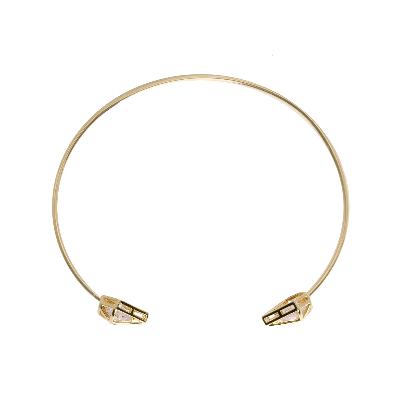 Gem Shaped Gold Open Cuff - Image 6